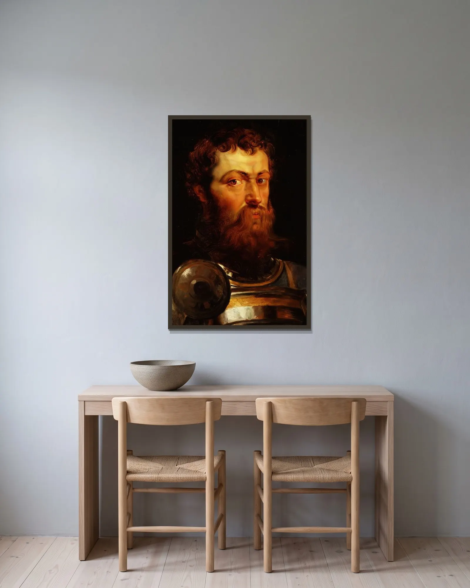 Warrior av Peter Paul Rubens inramad på en vägg