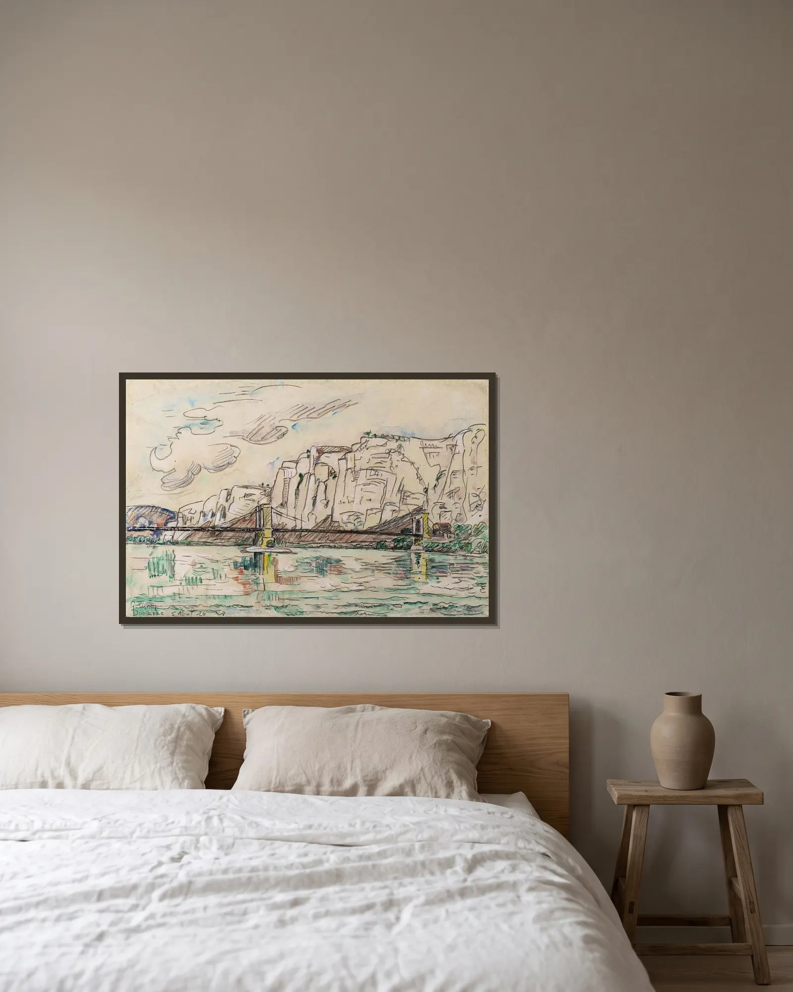 Donzère, Le pont av Paul Signac inramad på en vägg