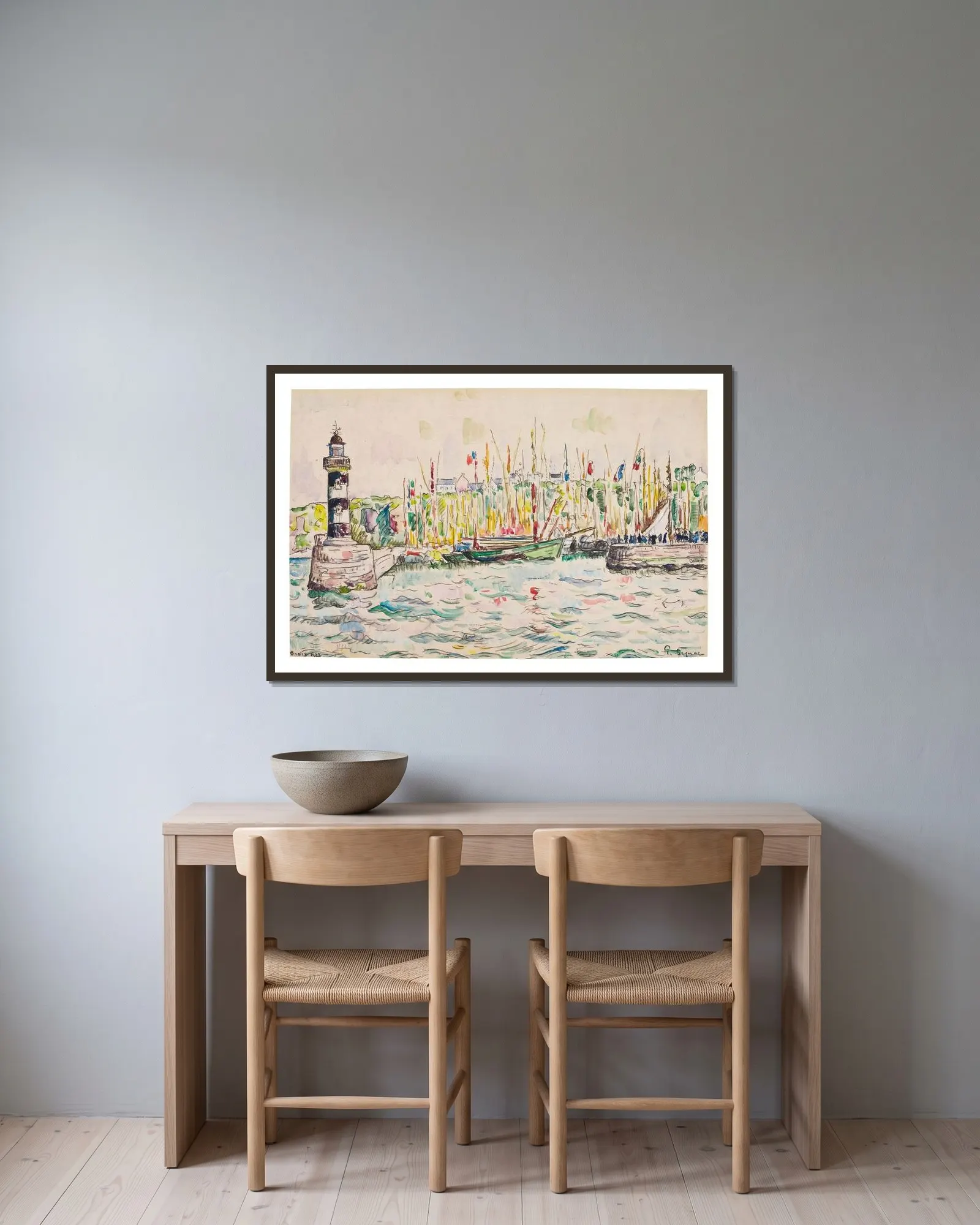 Groix, le phare av Paul Signac inramad på en vägg
