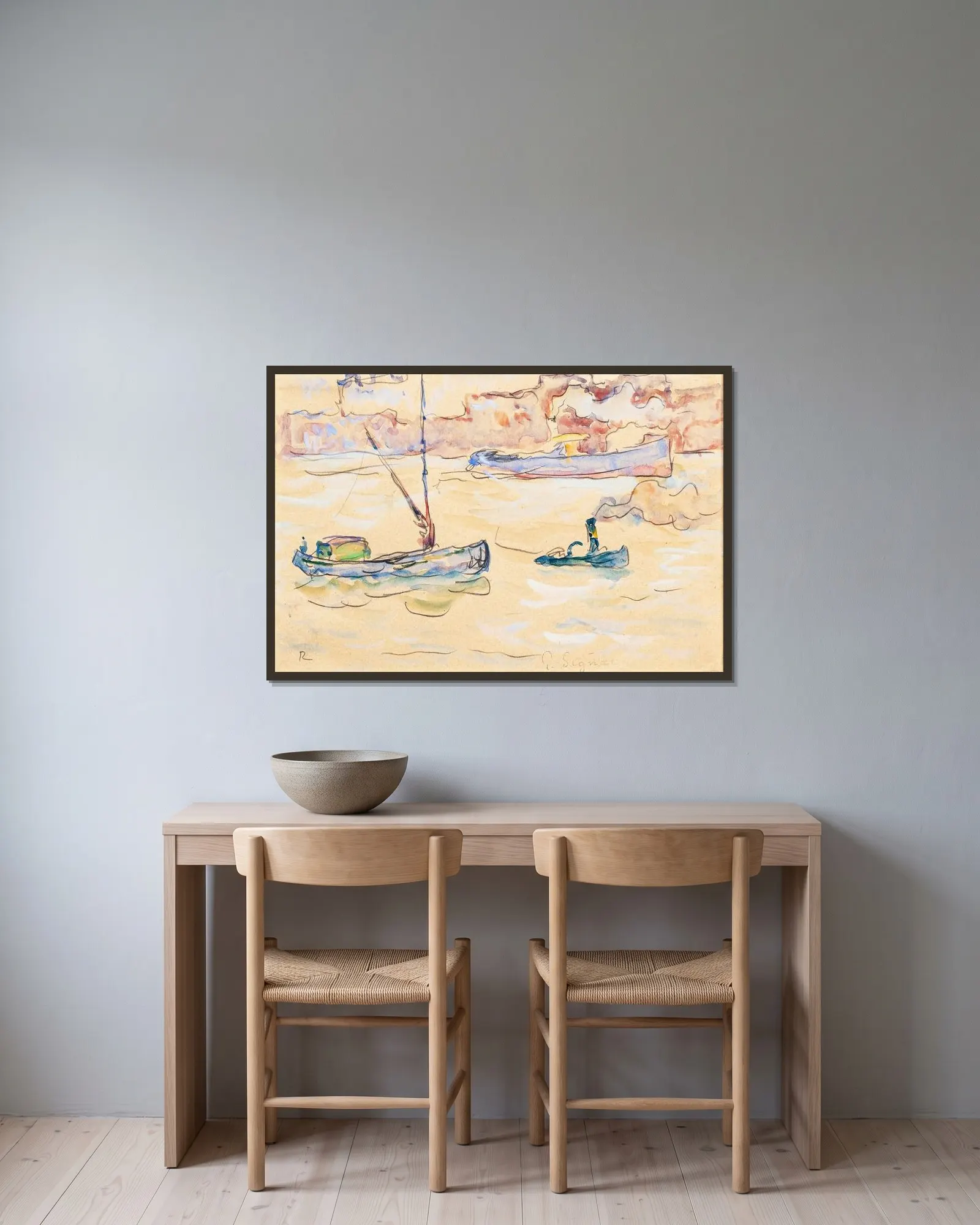 Rotterdam av Paul Signac inramad på en vägg
