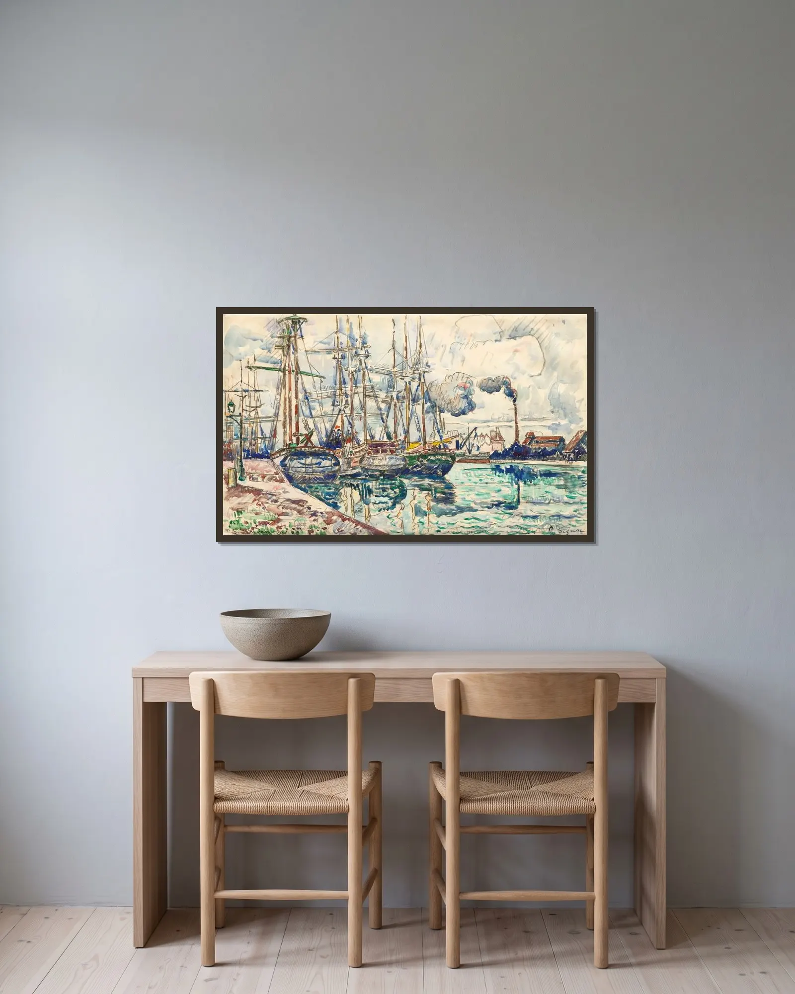 Saint-Servan av Paul Signac inramad på en vägg
