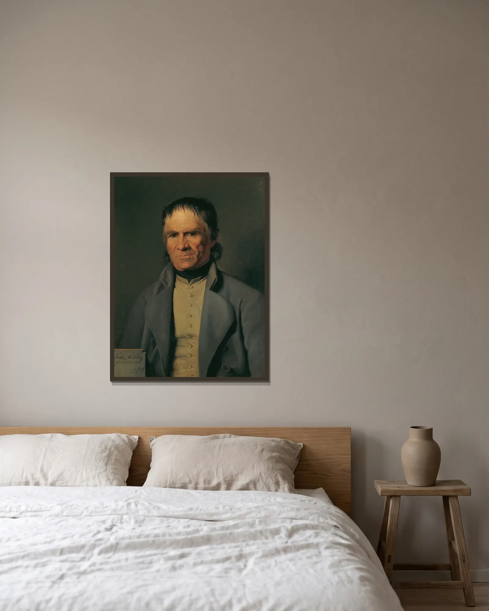 Franz Wessely av Johann Peter Krafft inramad på en vägg