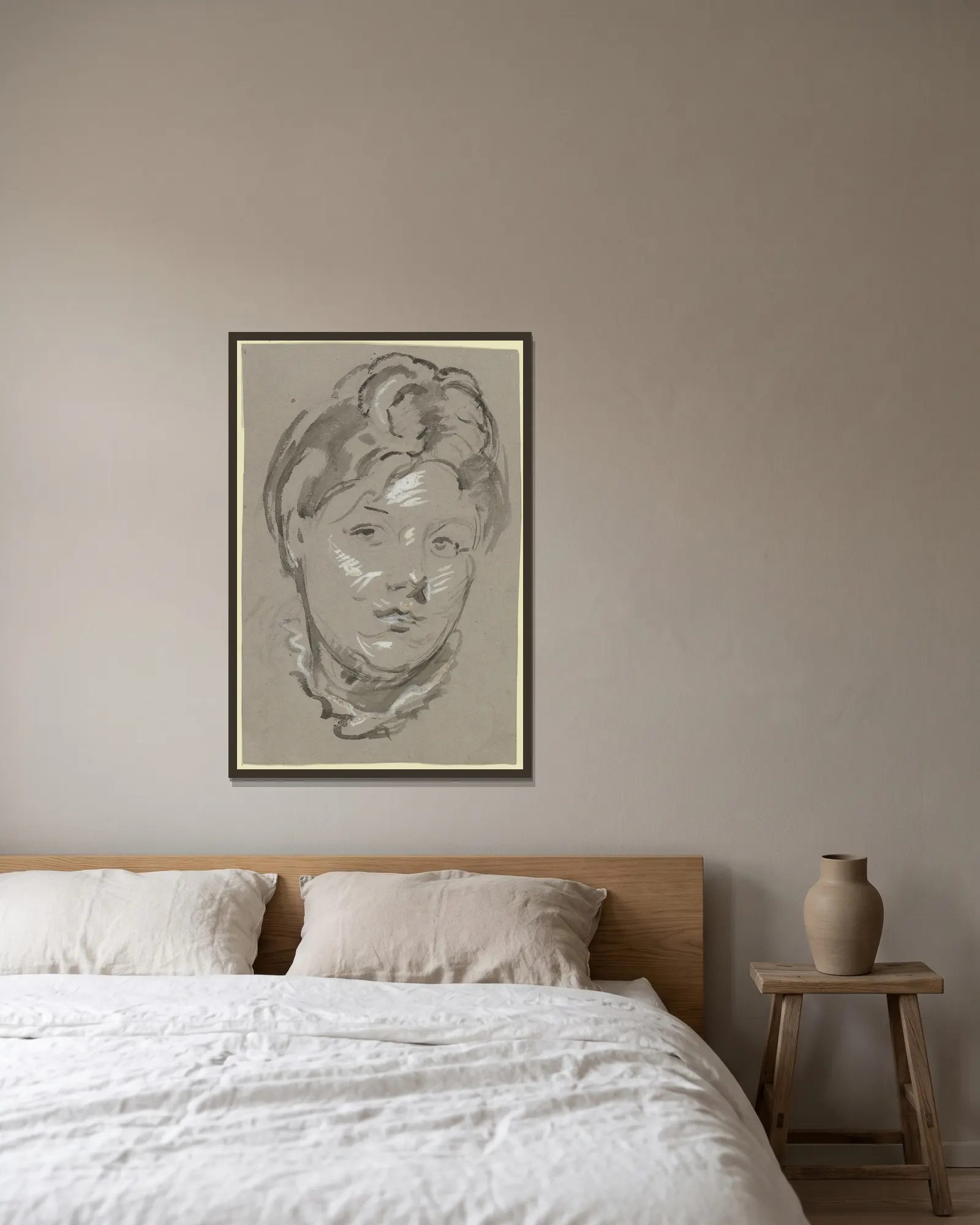Woman’s head av Philipp Rumpf inramad på en vägg