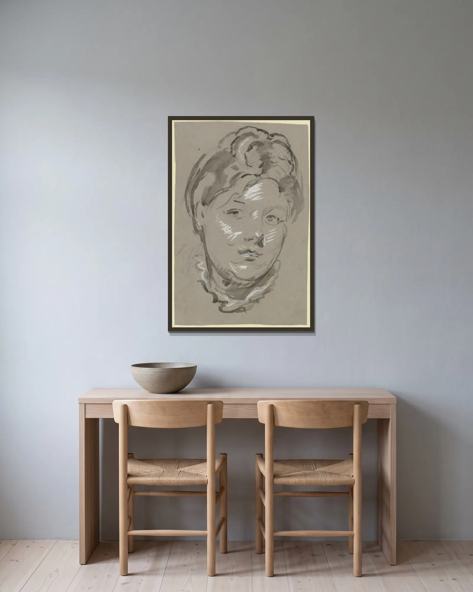 Woman’s head av Philipp Rumpf inramad på en vägg