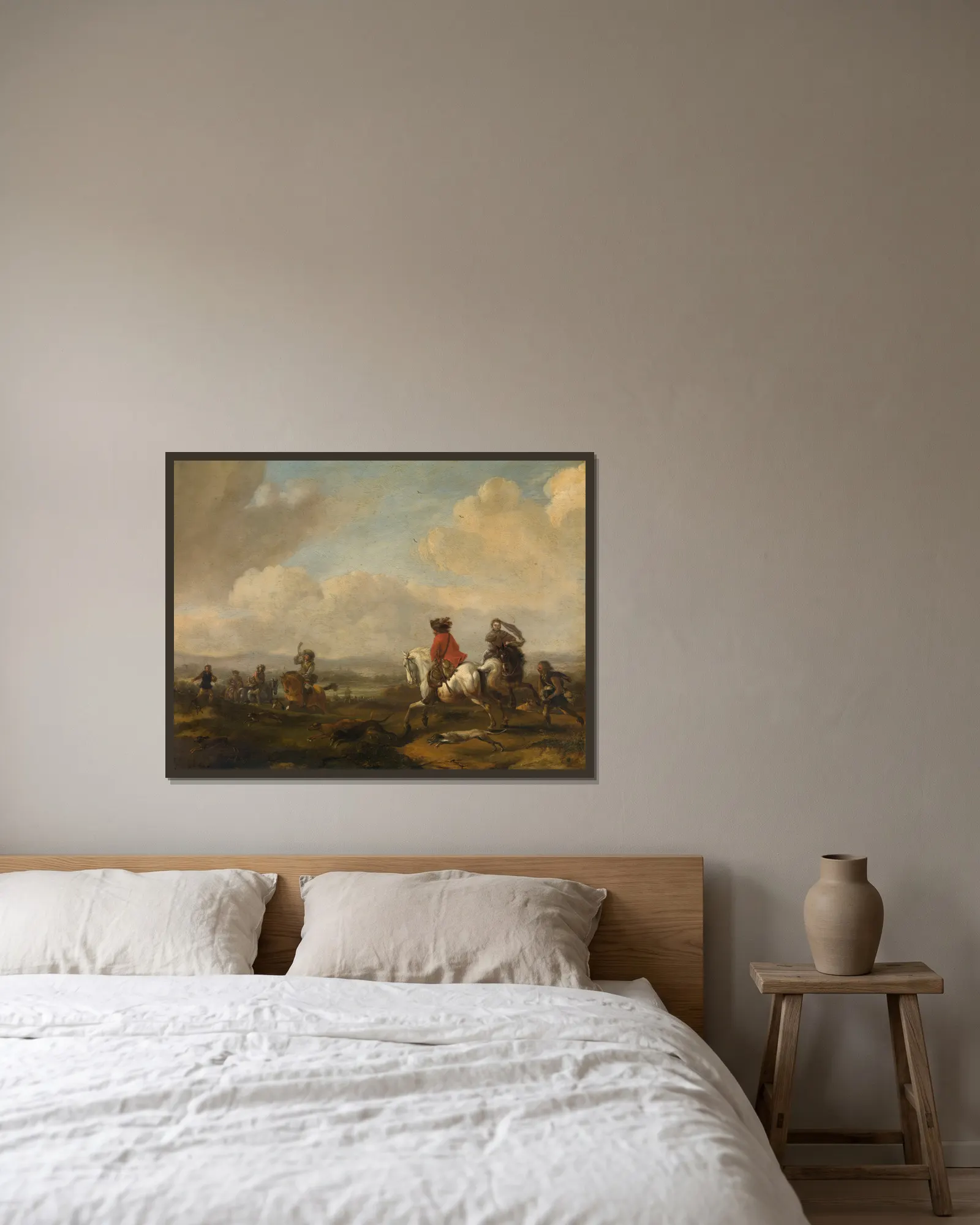 The Drive av Philips Wouwerman inramad på en vägg