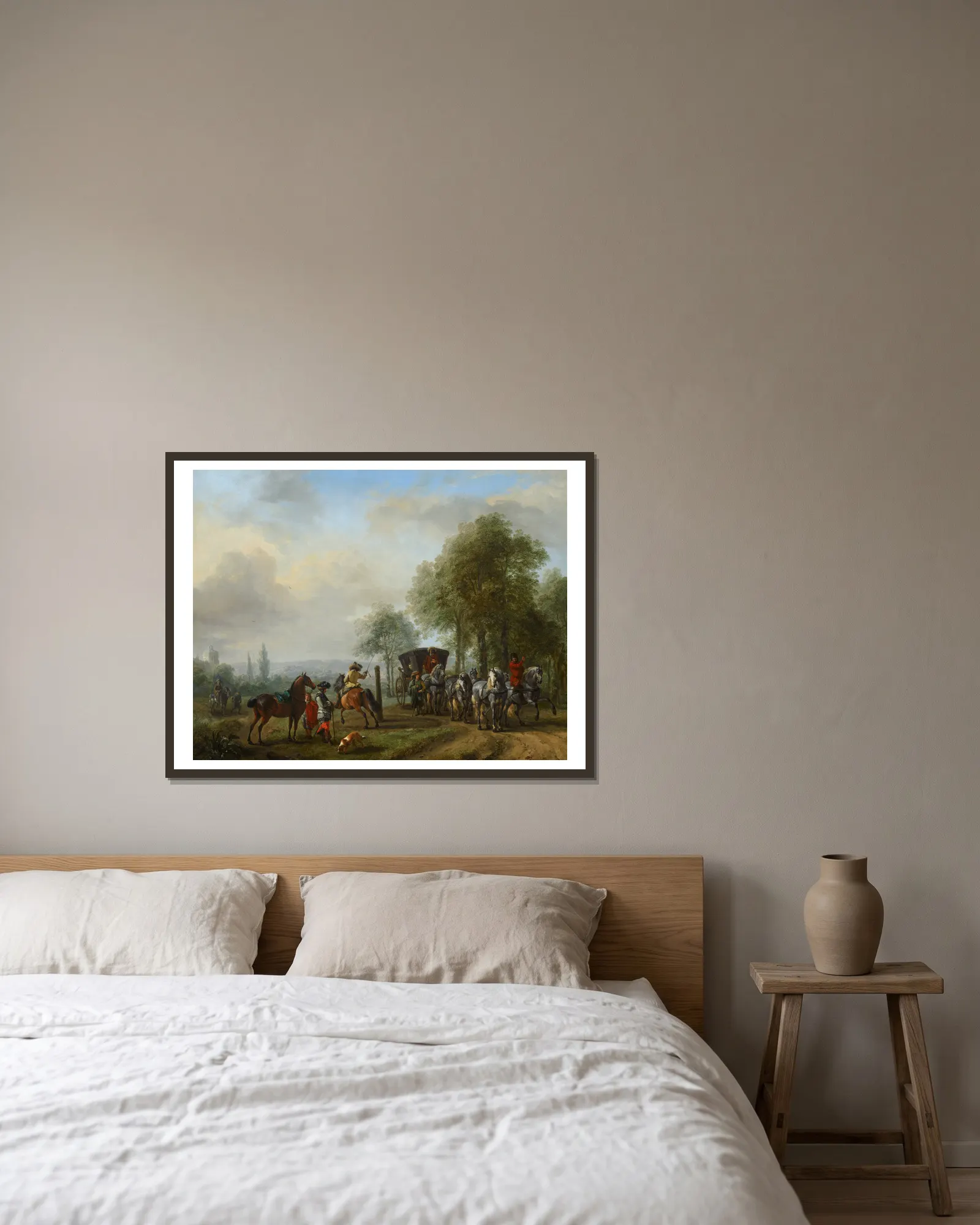 The Riding School av Philips Wouwerman inramad på en vägg