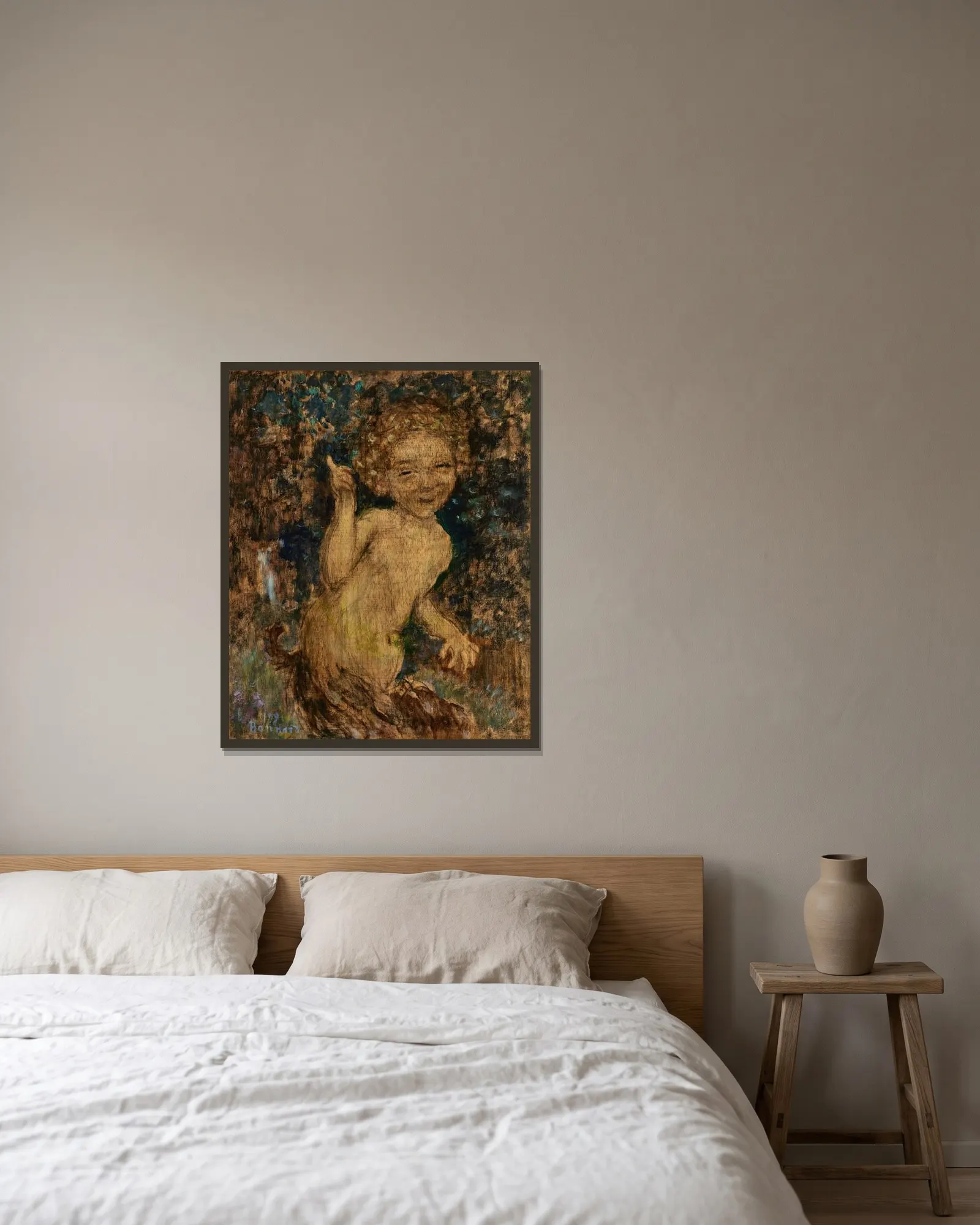 Le Faune av Pierre Bonnard inramad på en vägg