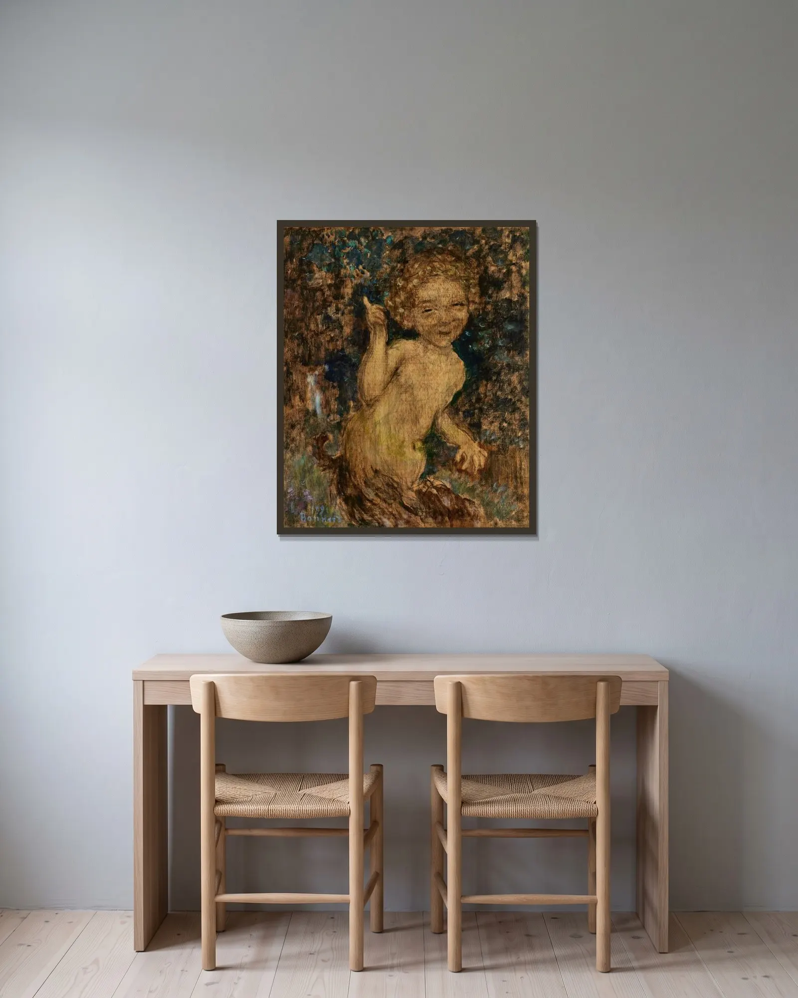 Le Faune av Pierre Bonnard inramad på en vägg