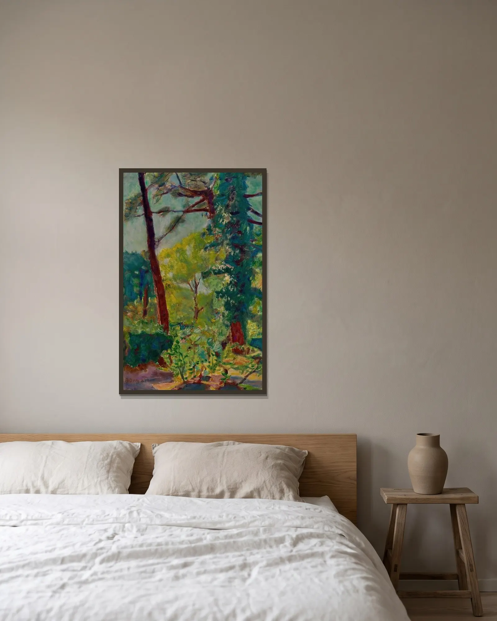 Le Parc av Pierre Bonnard inramad på en vägg