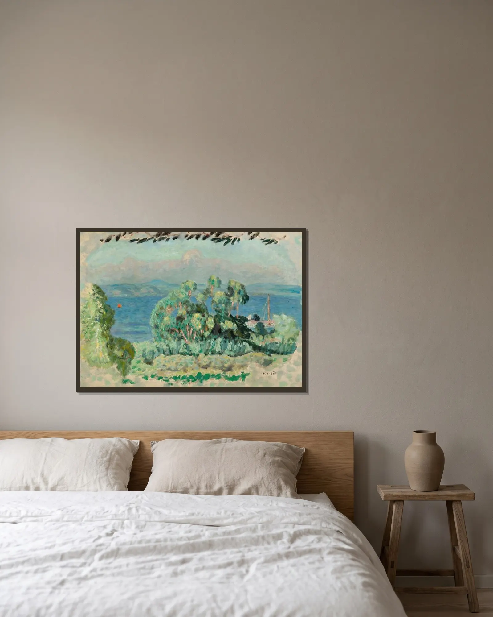 Les eucalyptus av Pierre Bonnard inramad på en vägg