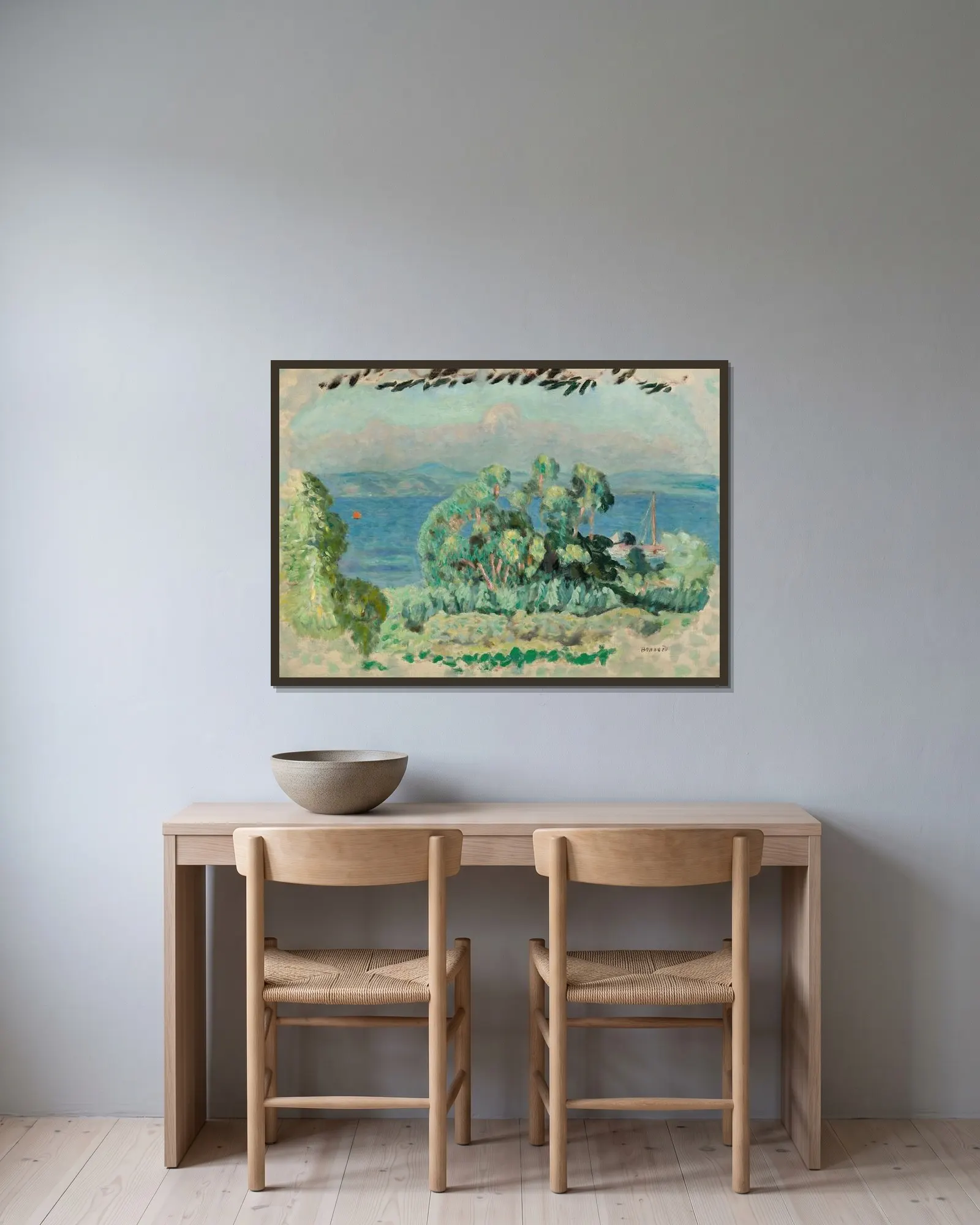 Les eucalyptus av Pierre Bonnard inramad på en vägg