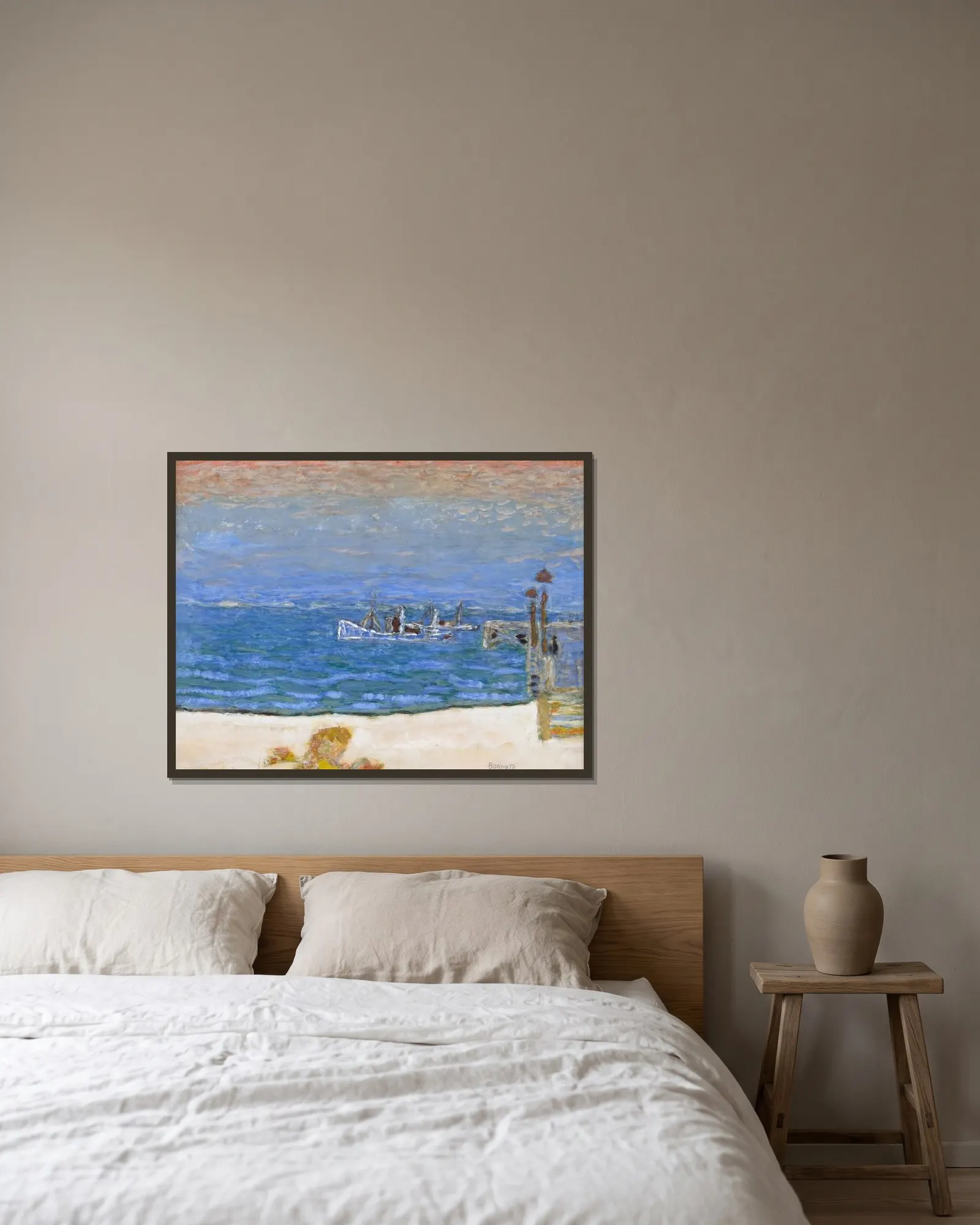 Méditerranée av Pierre Bonnard inramad på en vägg