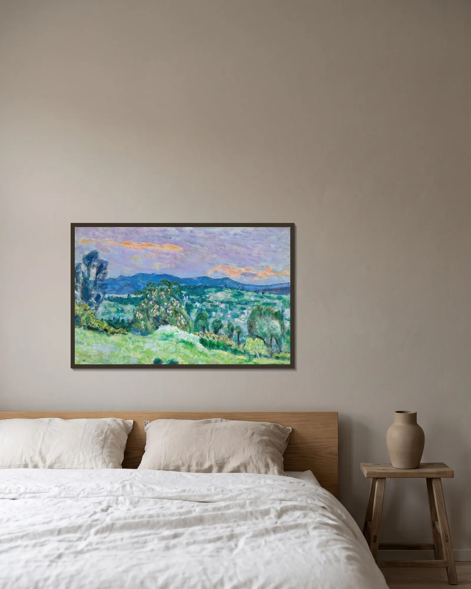Paysage de Saint-Tropez av Pierre Bonnard inramad på en vägg