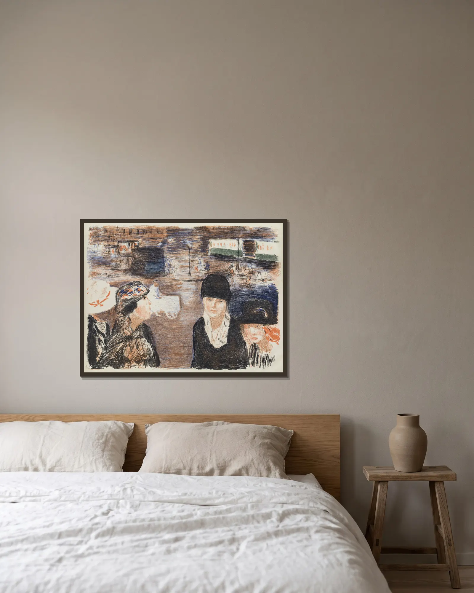 Place Clichy av Pierre Bonnard inramad på en vägg
