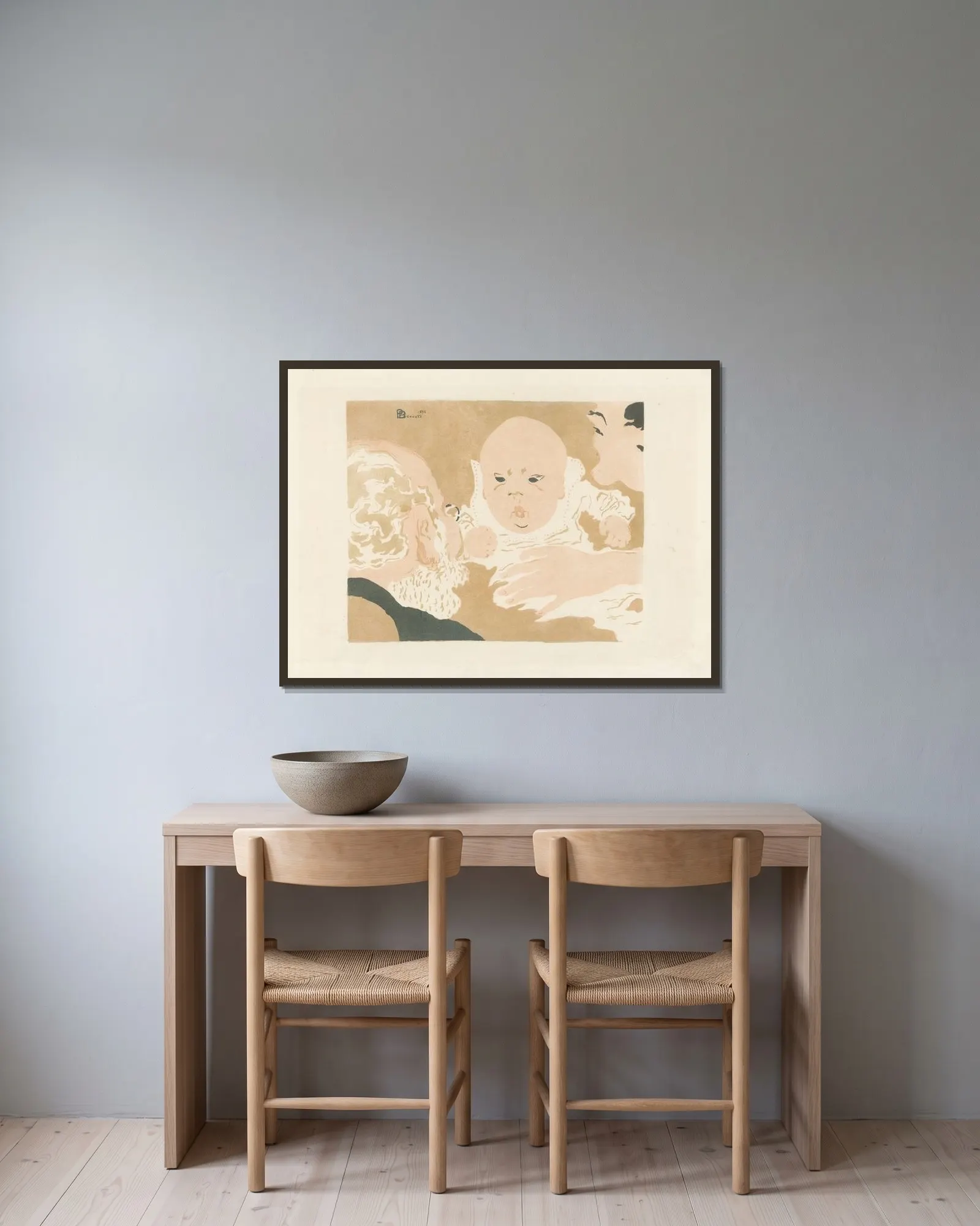 Scène de famille av Pierre Bonnard inramad på en vägg