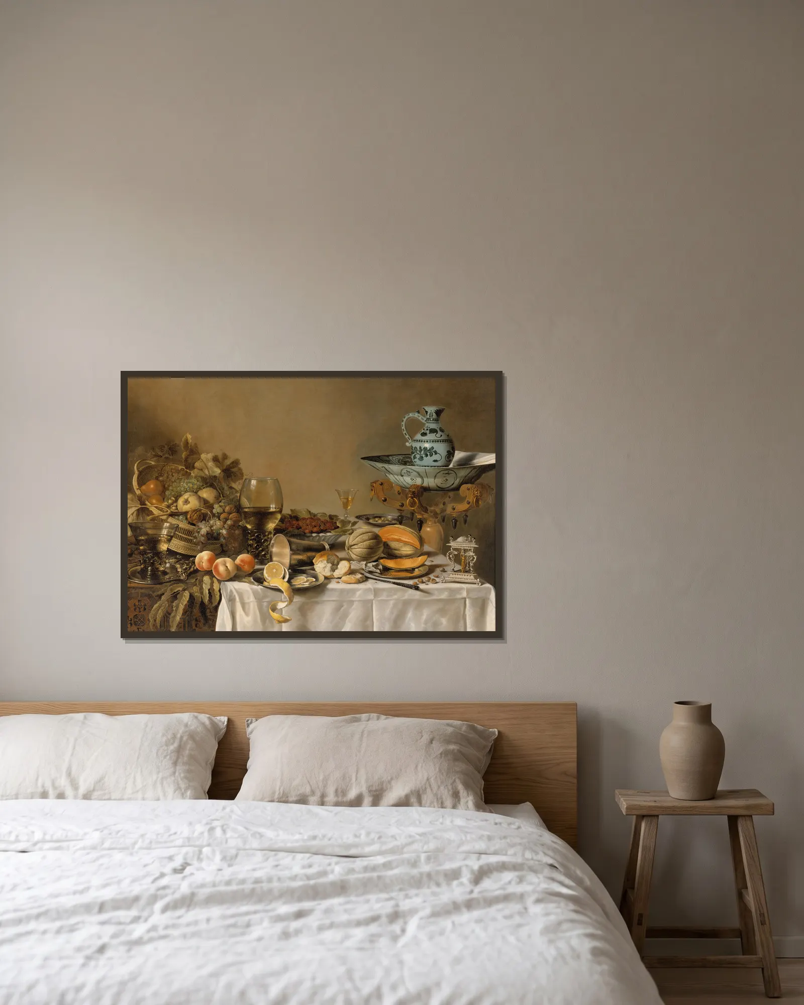 Still Life, 1640 av Pieter Claesz inramad på en vägg