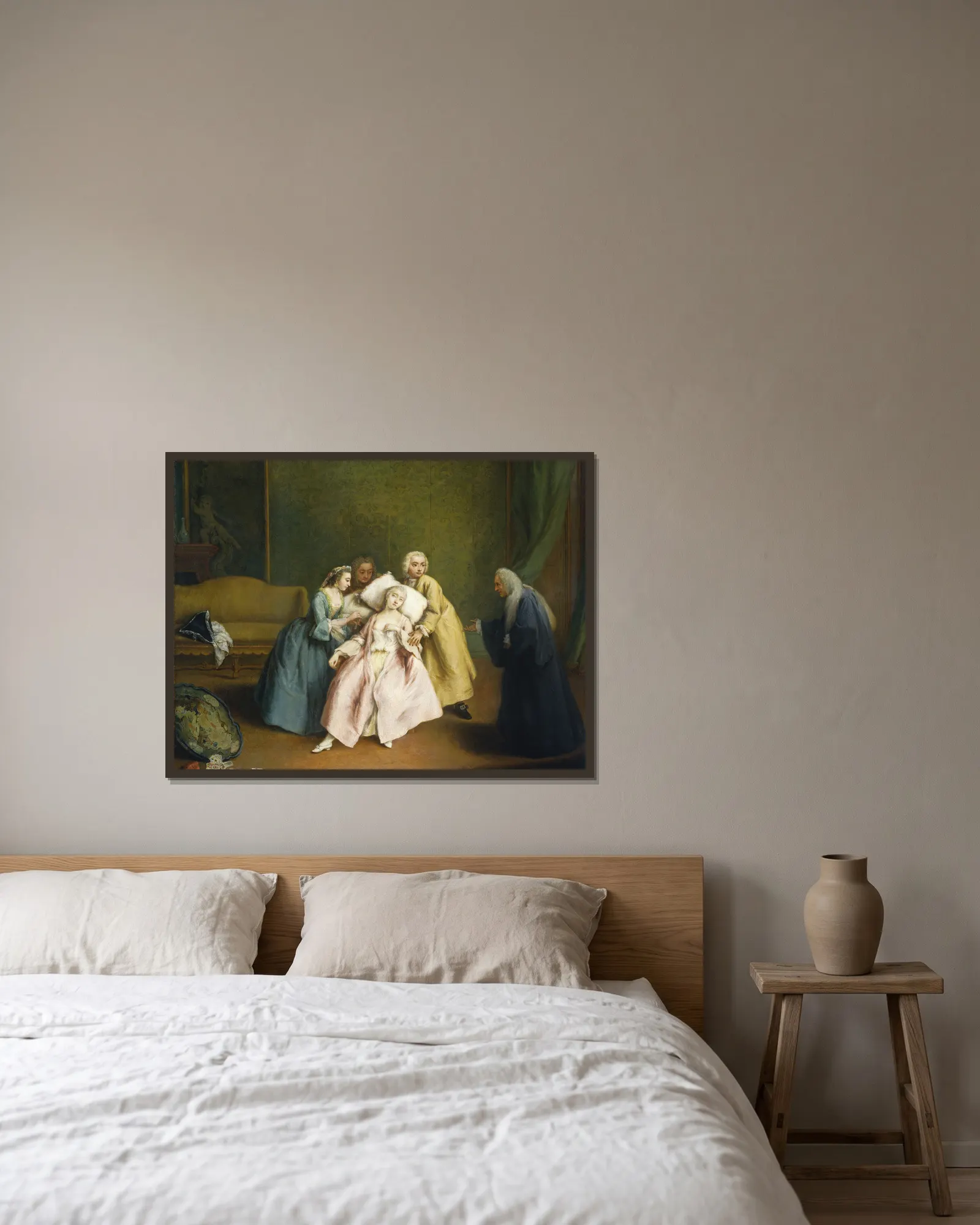 The Faint av Pietro Longhi inramad på en vägg
