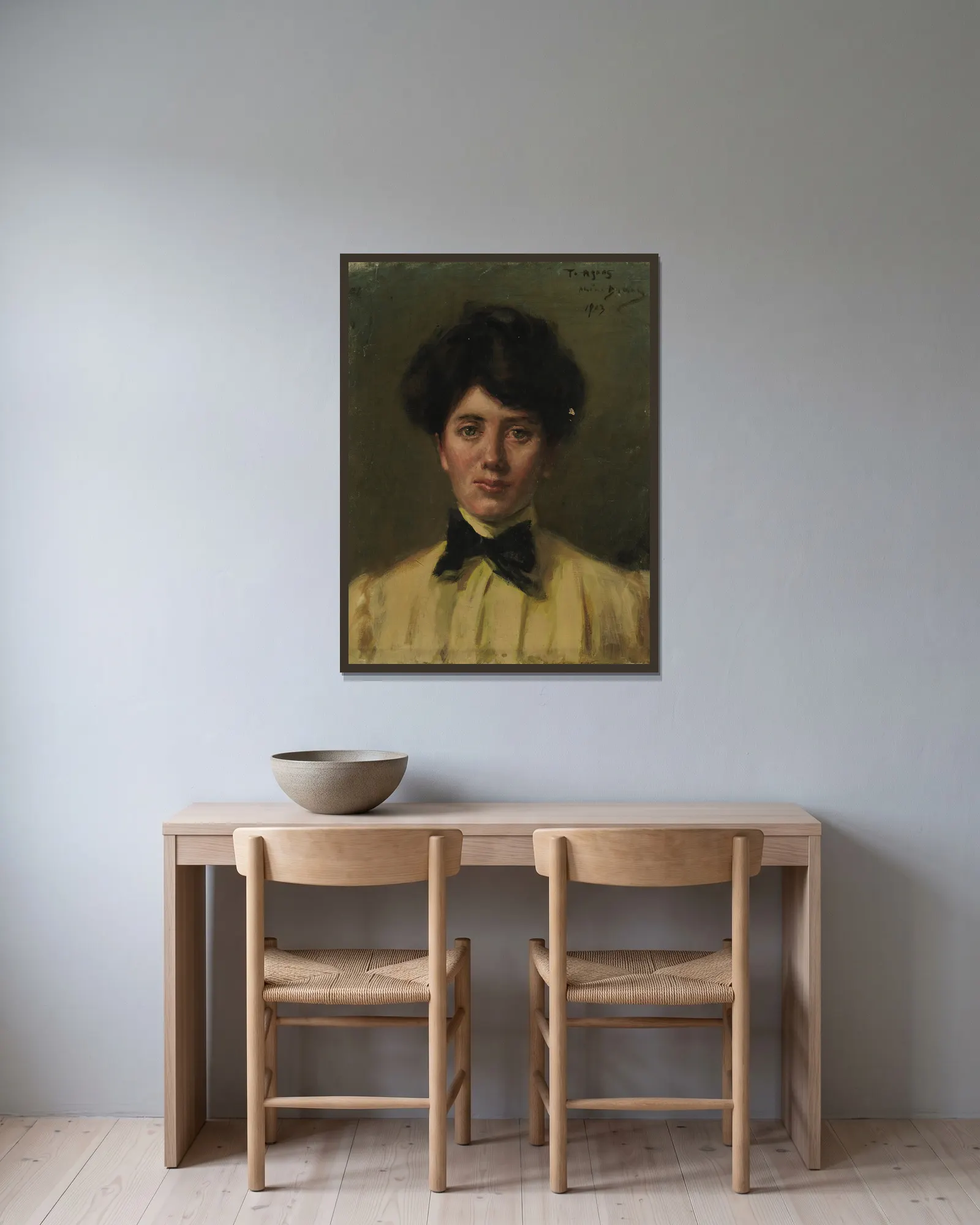 Agnes av Alice Pike Barney inramad på en vägg