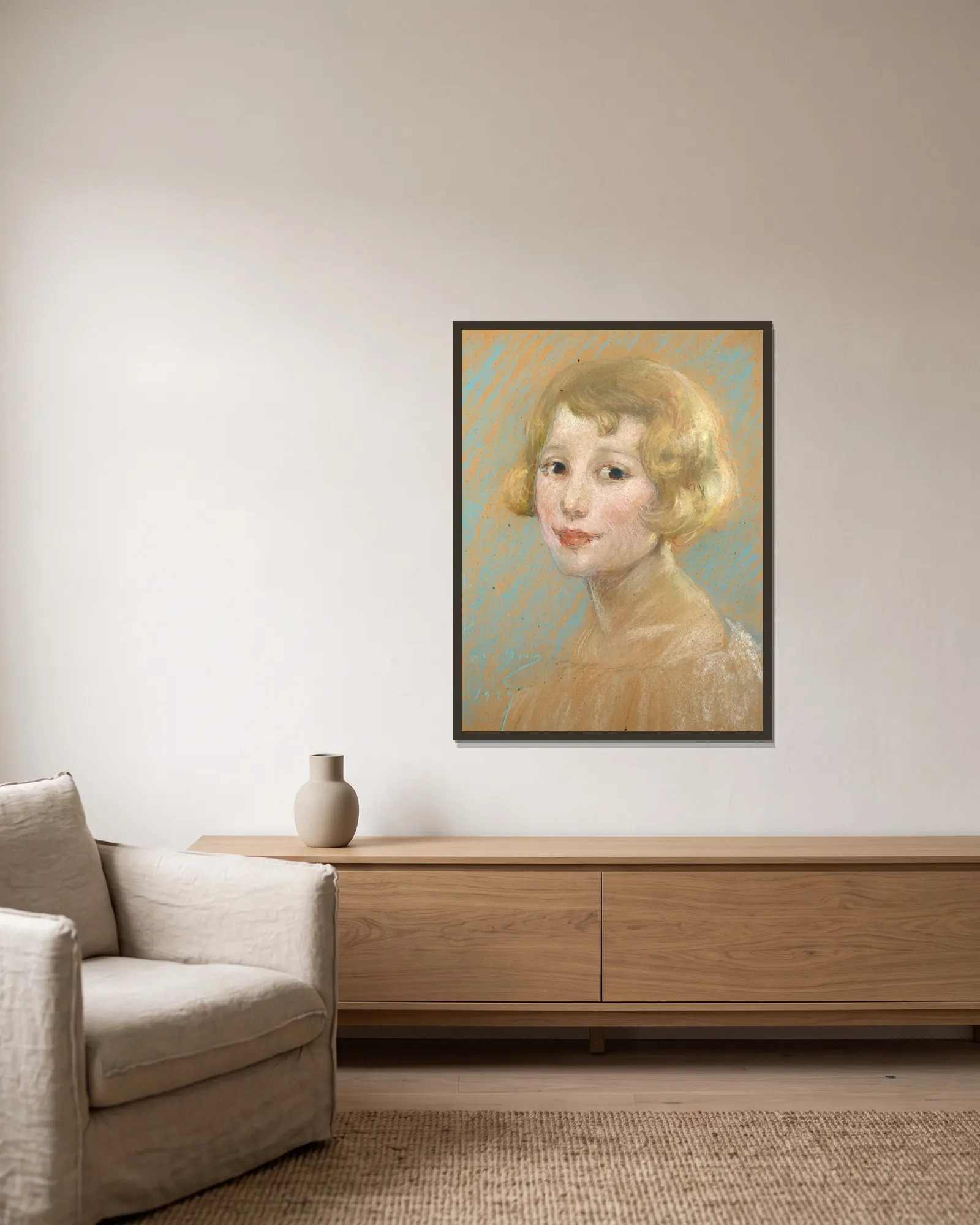 Blonde Girl av Alice Pike Barney inramad på en vägg