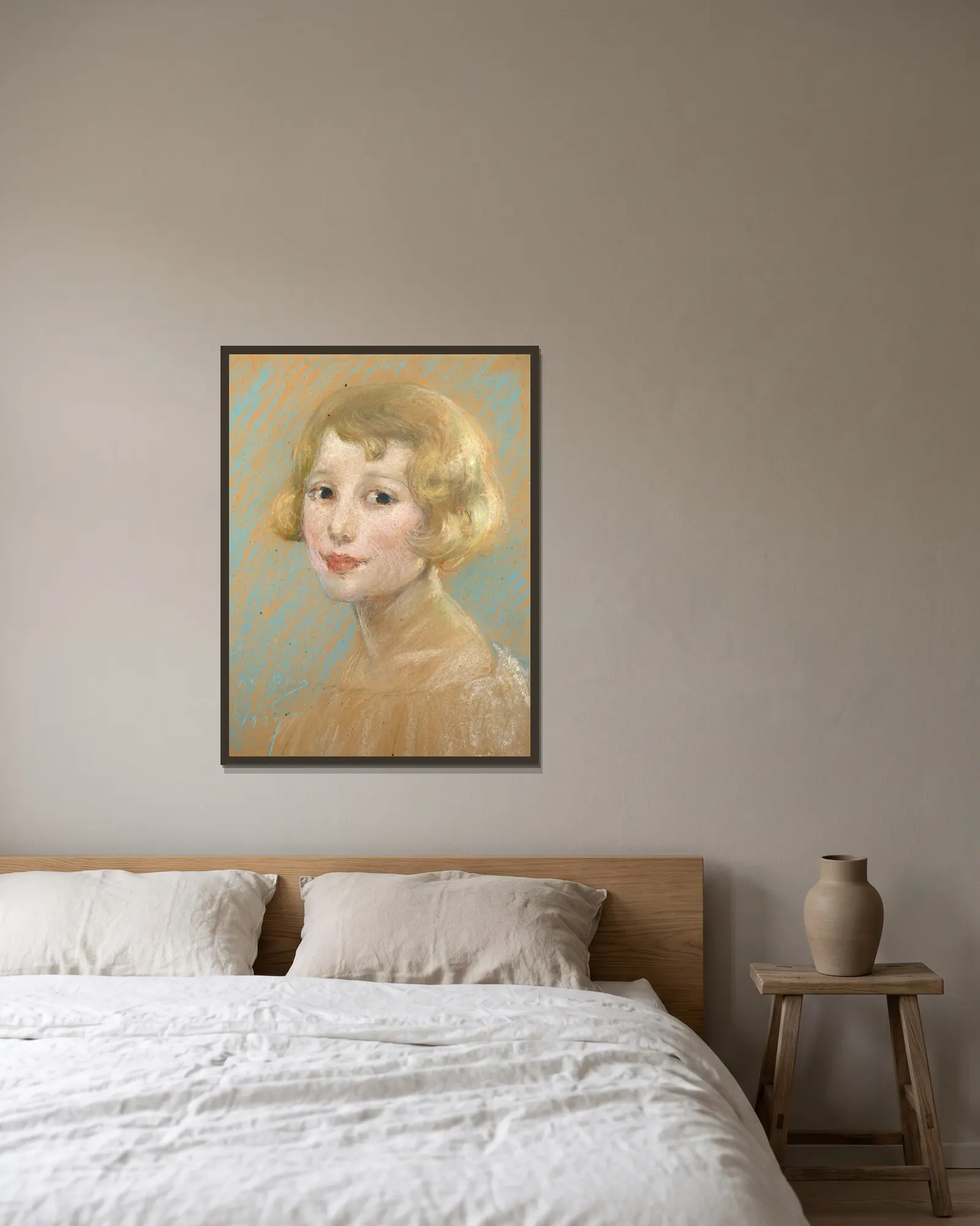 Blonde Girl av Alice Pike Barney inramad på en vägg