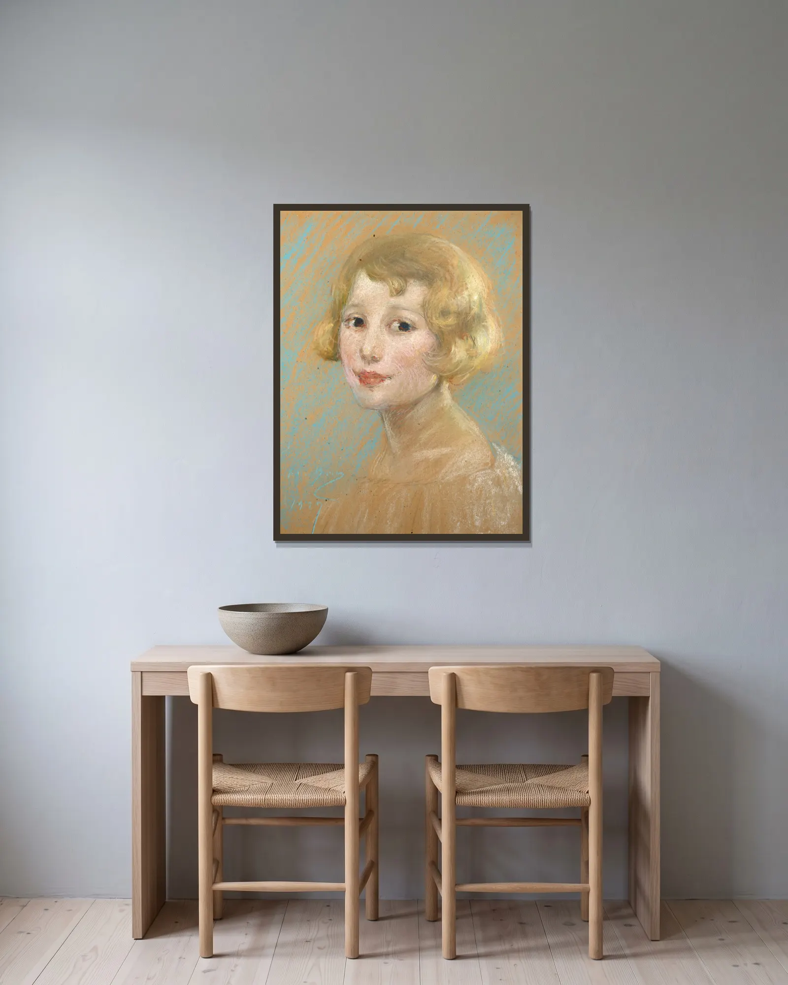 Blonde Girl av Alice Pike Barney inramad på en vägg