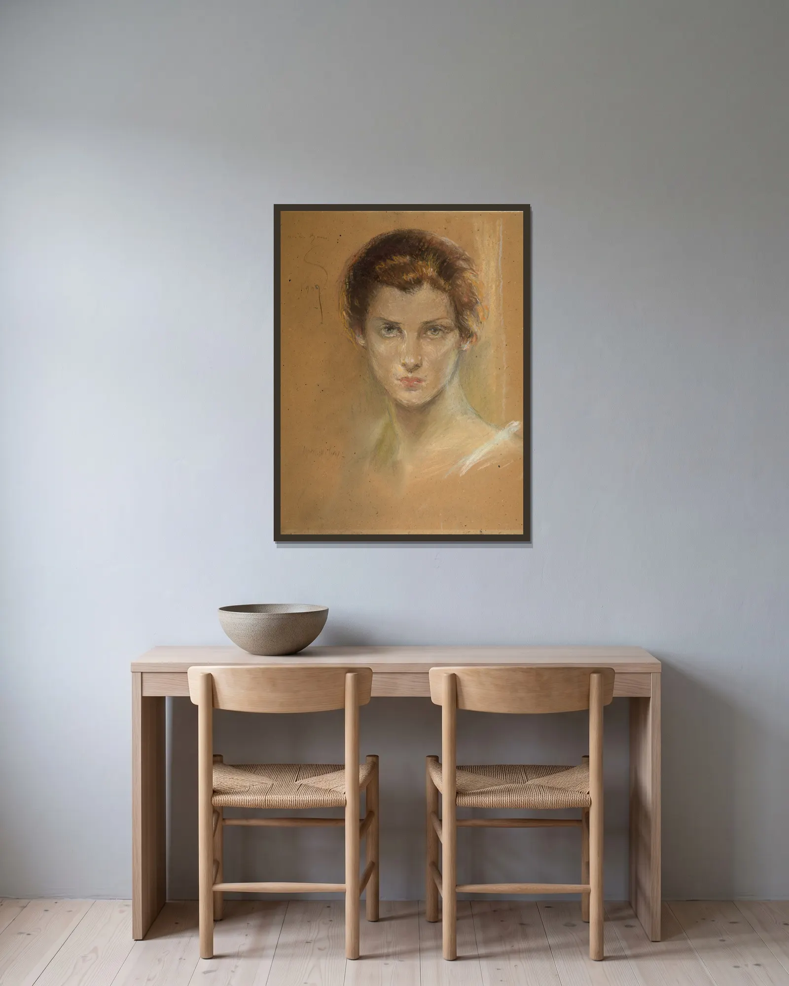Gloria av Alice Pike Barney inramad på en vägg
