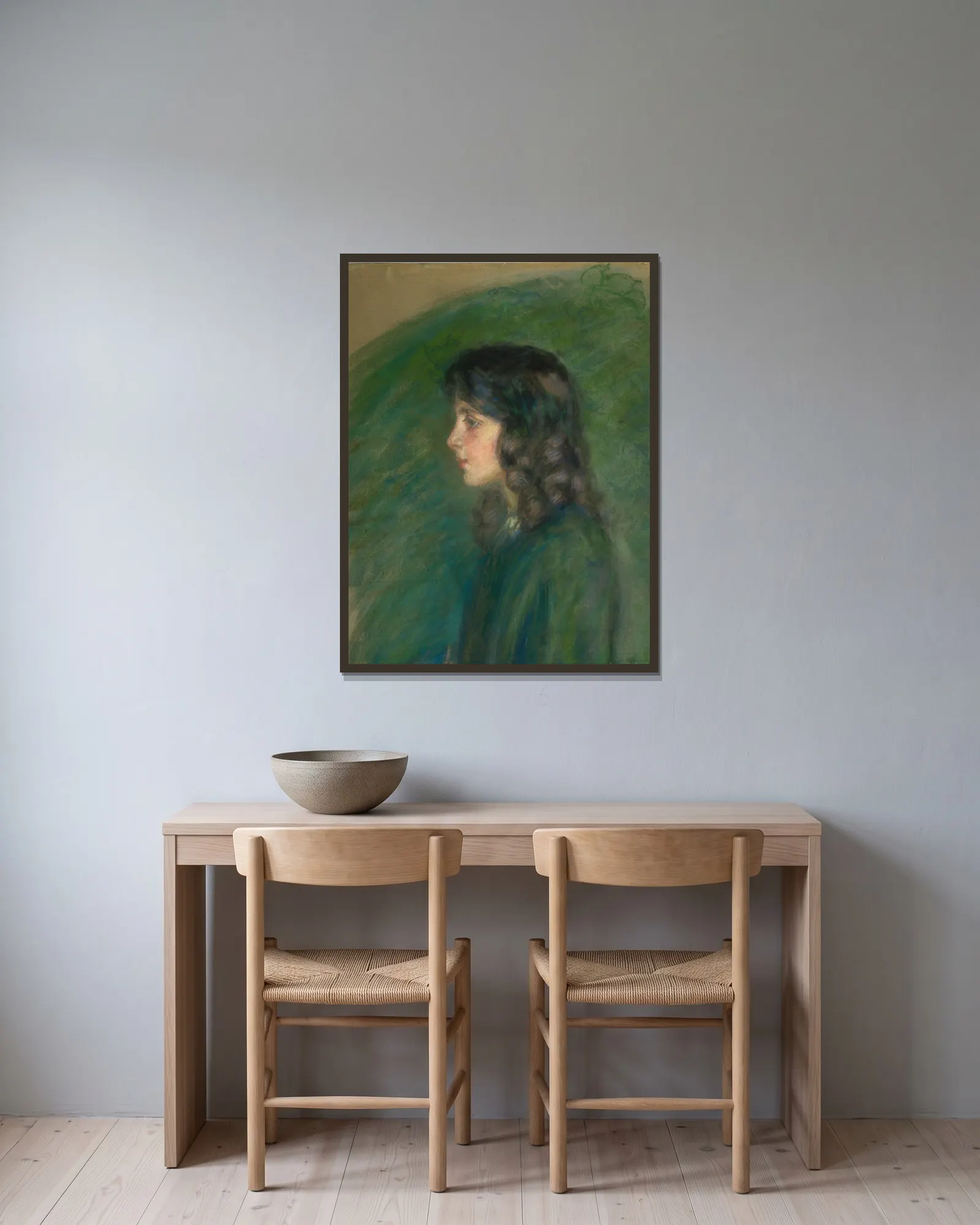 Lucy av Alice Pike Barney inramad på en vägg