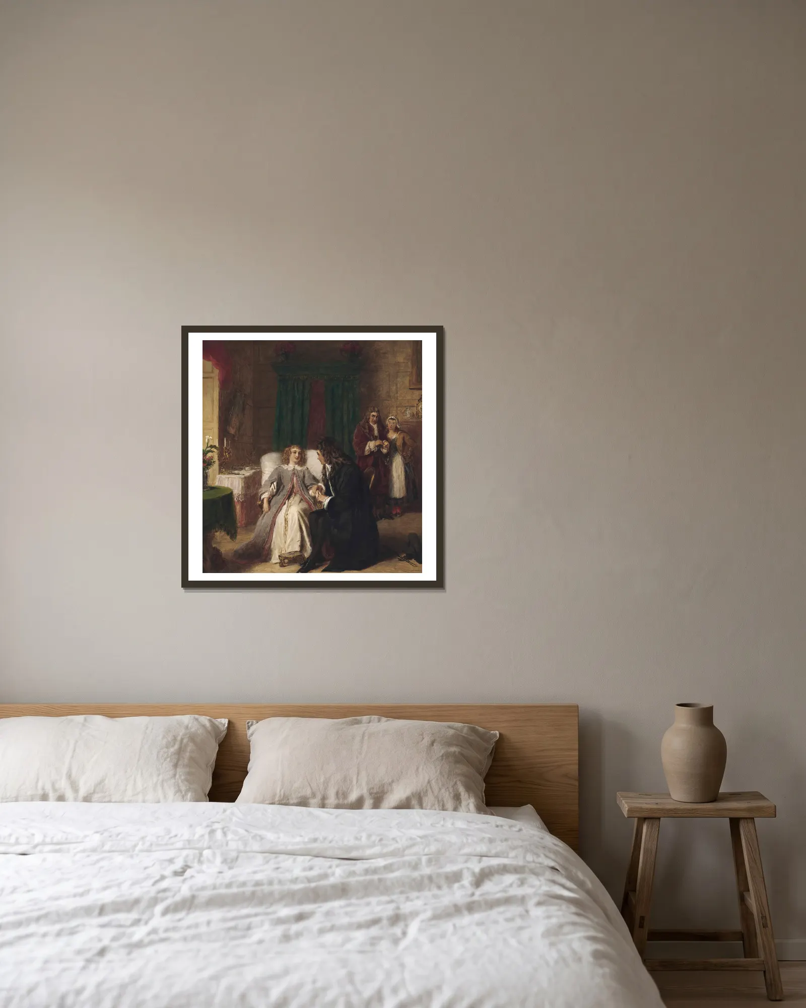 La malade imaginaire av William Powell Frith inramad på en vägg