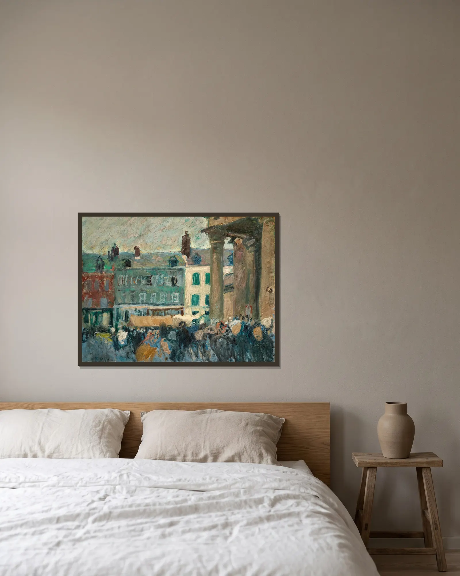Dans la rue av Raoul Dufy inramad på en vägg