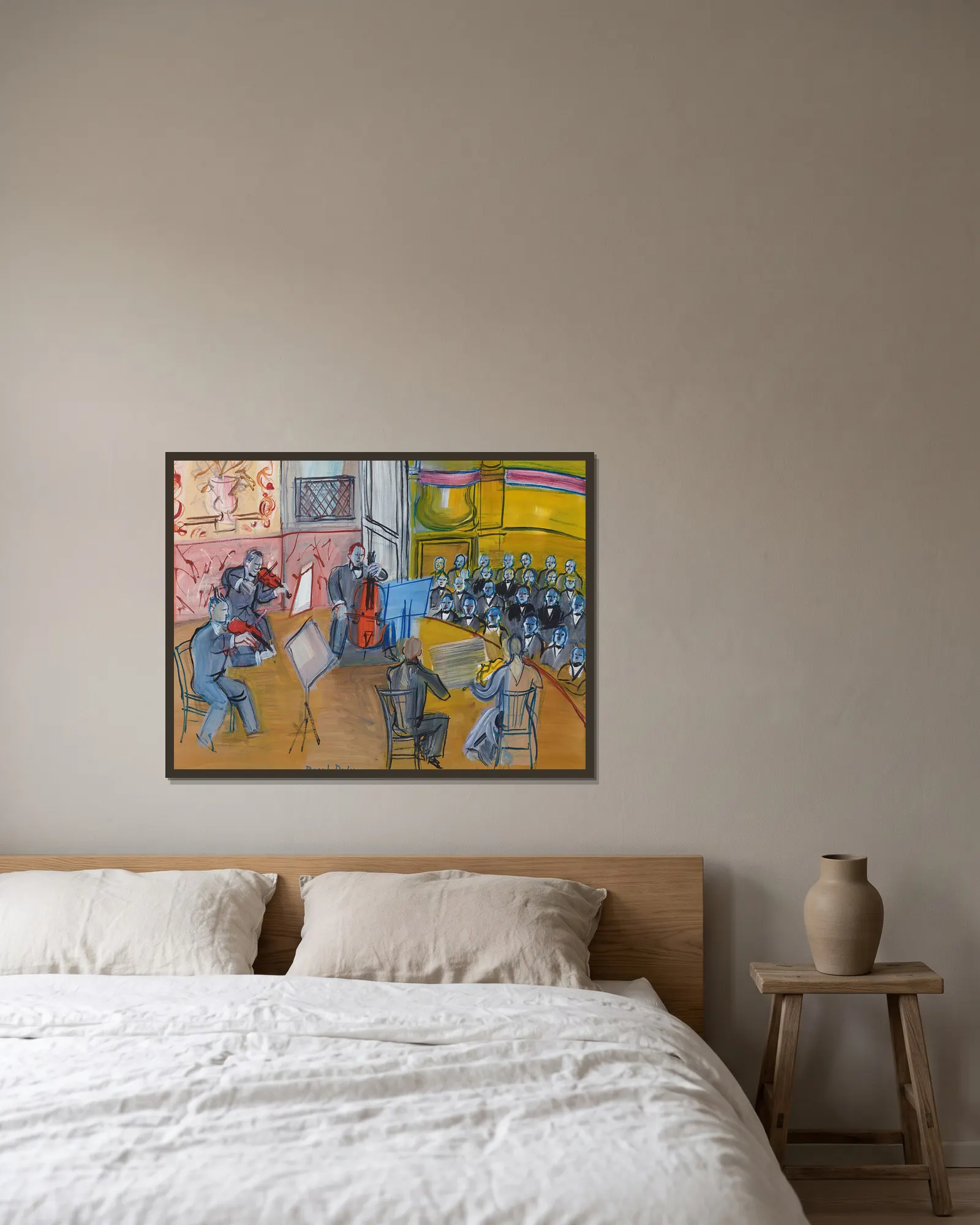Le Quintette av Raoul Dufy inramad på en vägg