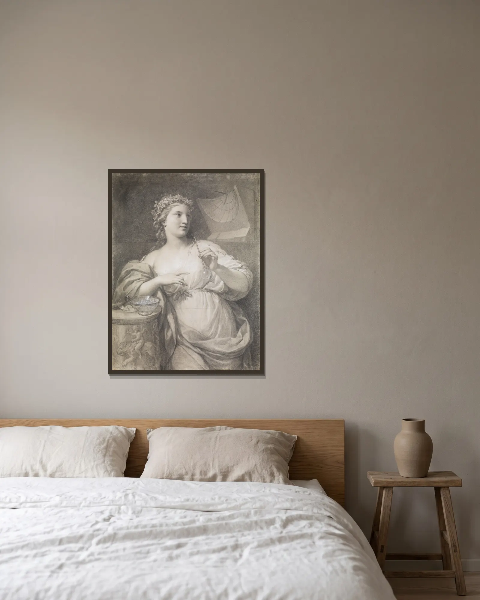 Griechische Tänzerin av Anton Raphael Mengs inramad på en vägg