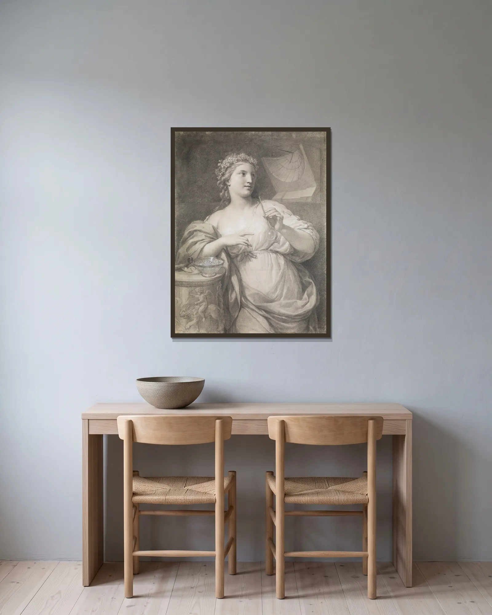 Griechische Tänzerin av Anton Raphael Mengs inramad på en vägg