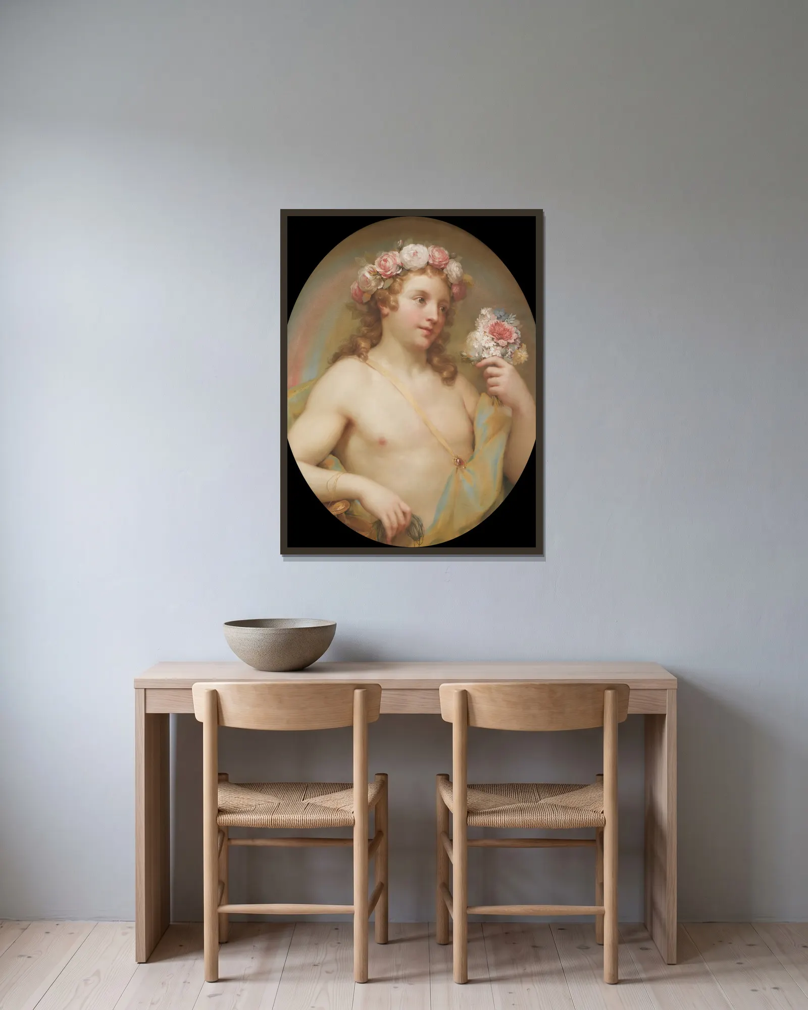 Pleasure av Anton Raphael Mengs inramad på en vägg