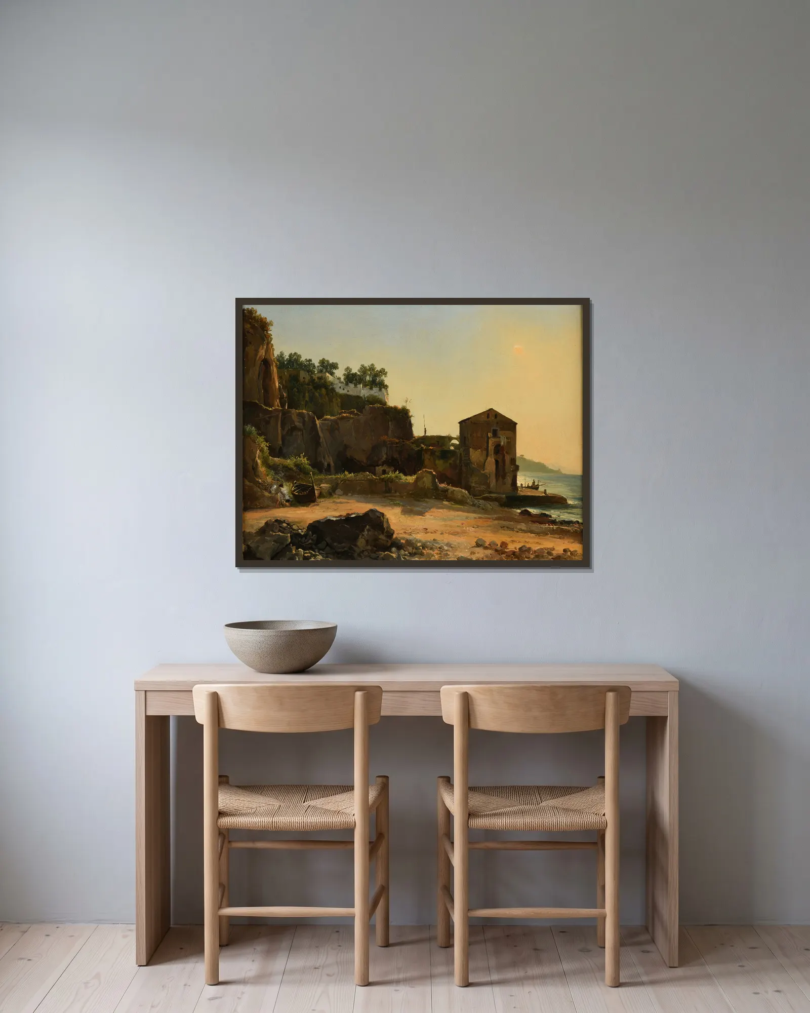 Bord de mer av Jacques-Raymond Brascassat inramad på en vägg
