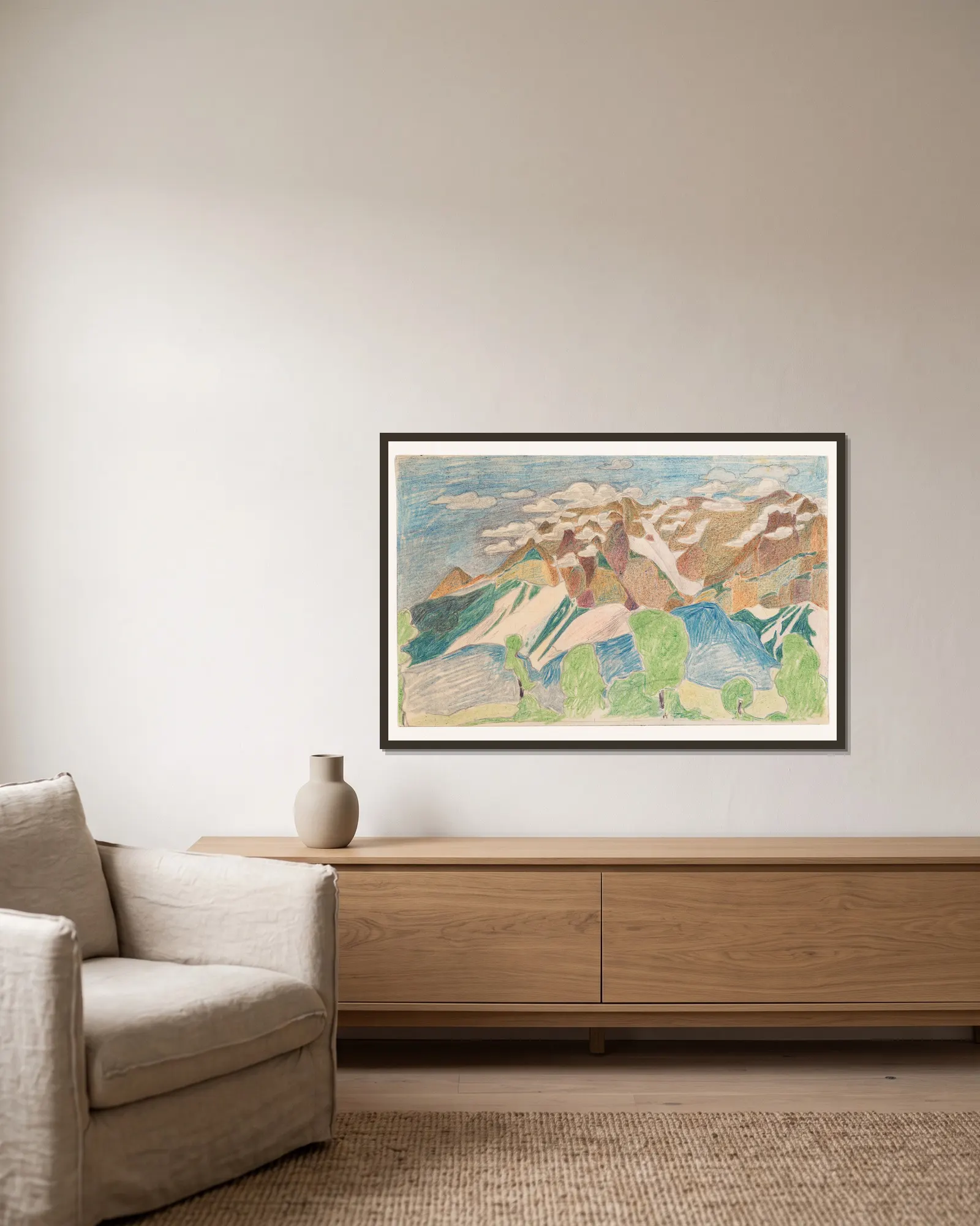 Mountain landscape av Reijer Stolk inramad på en vägg