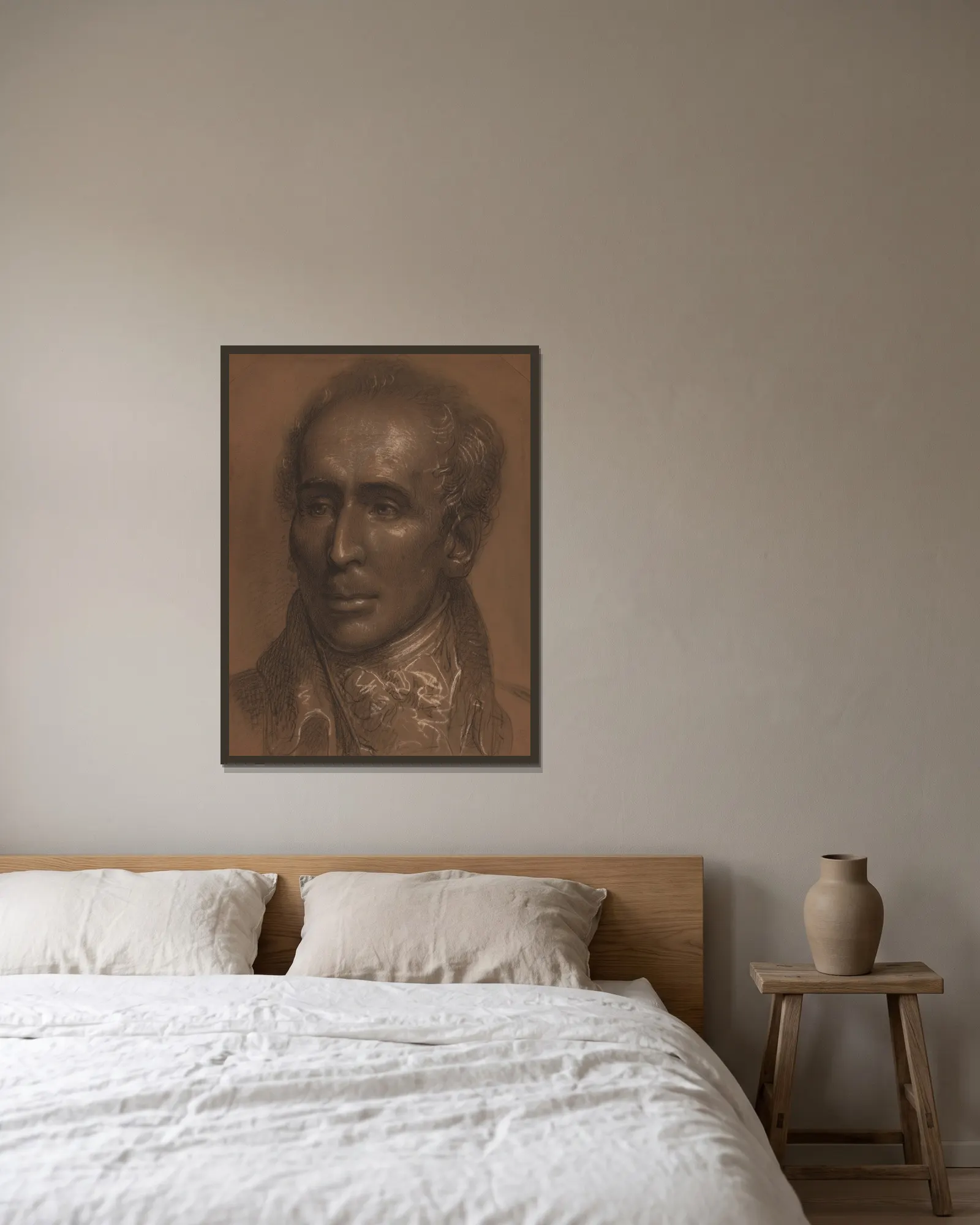 Dr. John Warren av Rembrandt Peale inramad på en vägg