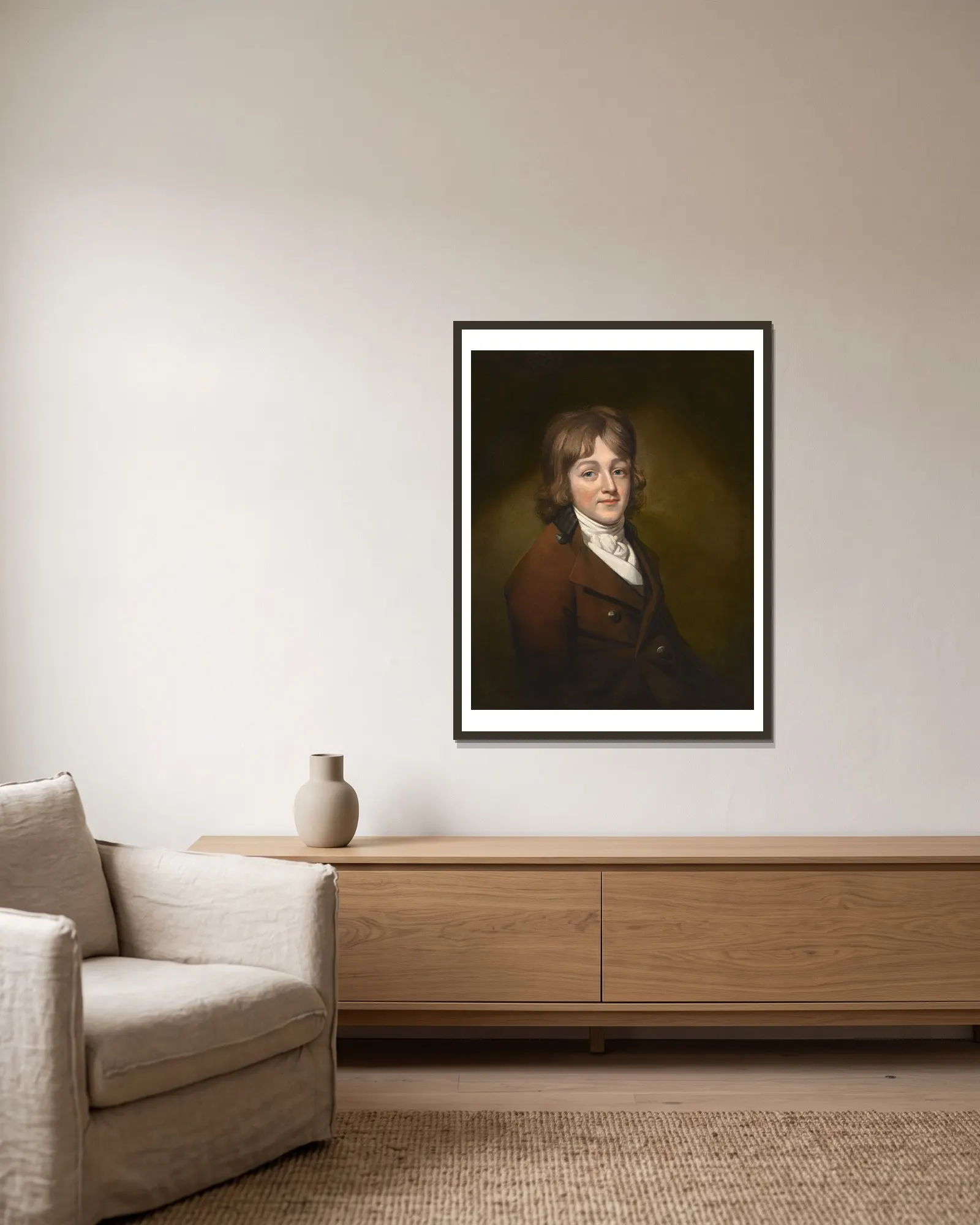 Francis Scott Key av Rembrandt Peale inramad på en vägg