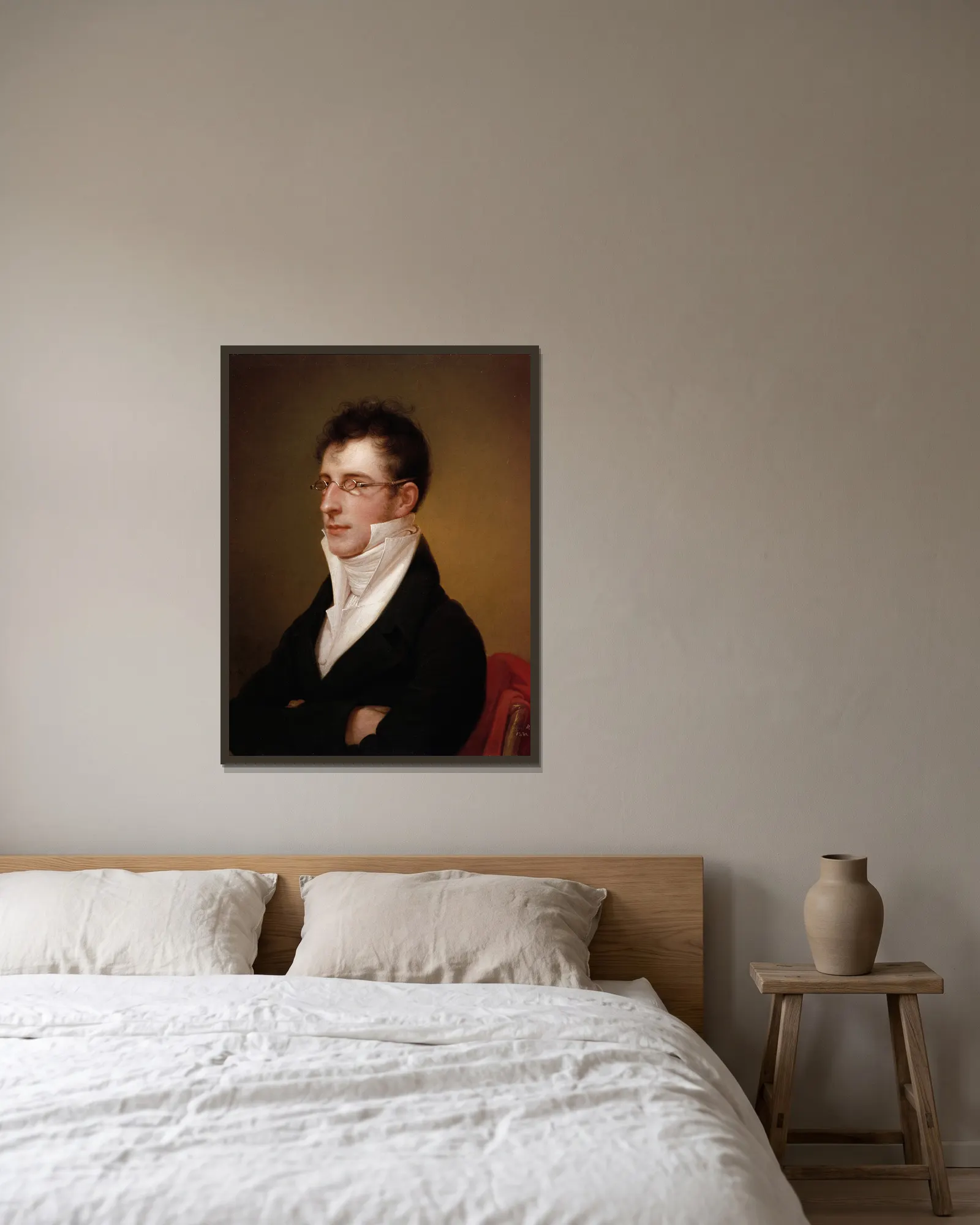 Rubens Peale av Rembrandt Peale inramad på en vägg