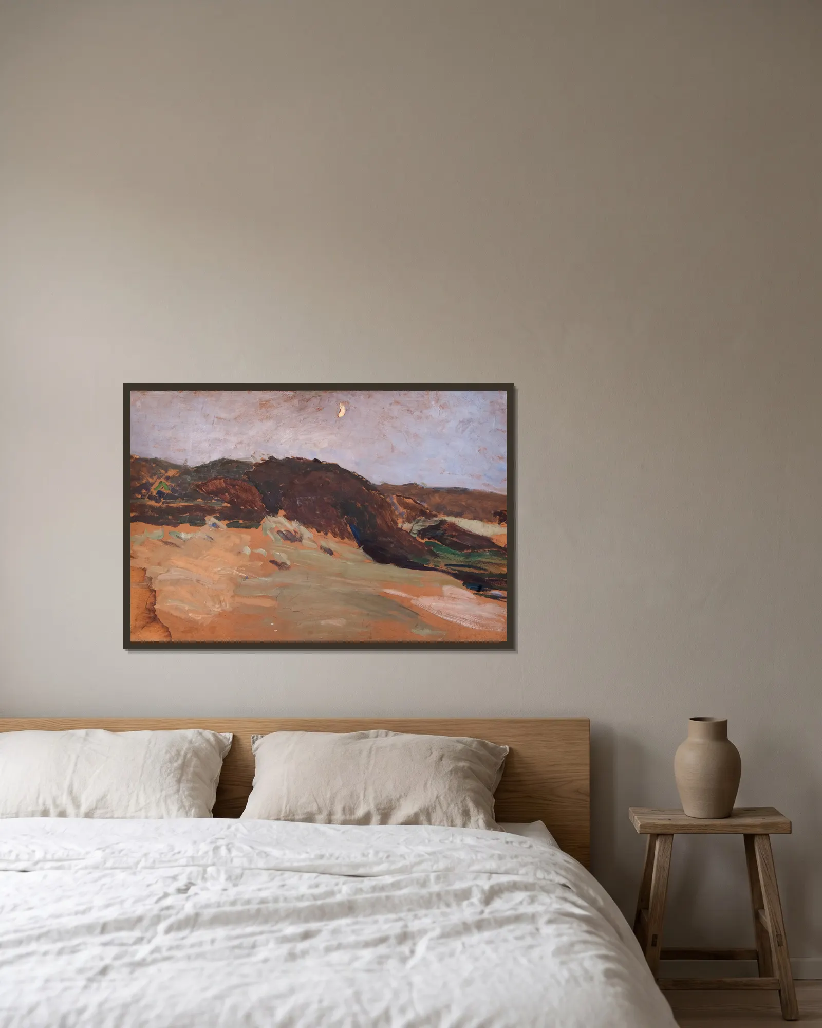Landscape Varberg av Richard Bergh inramad på en vägg