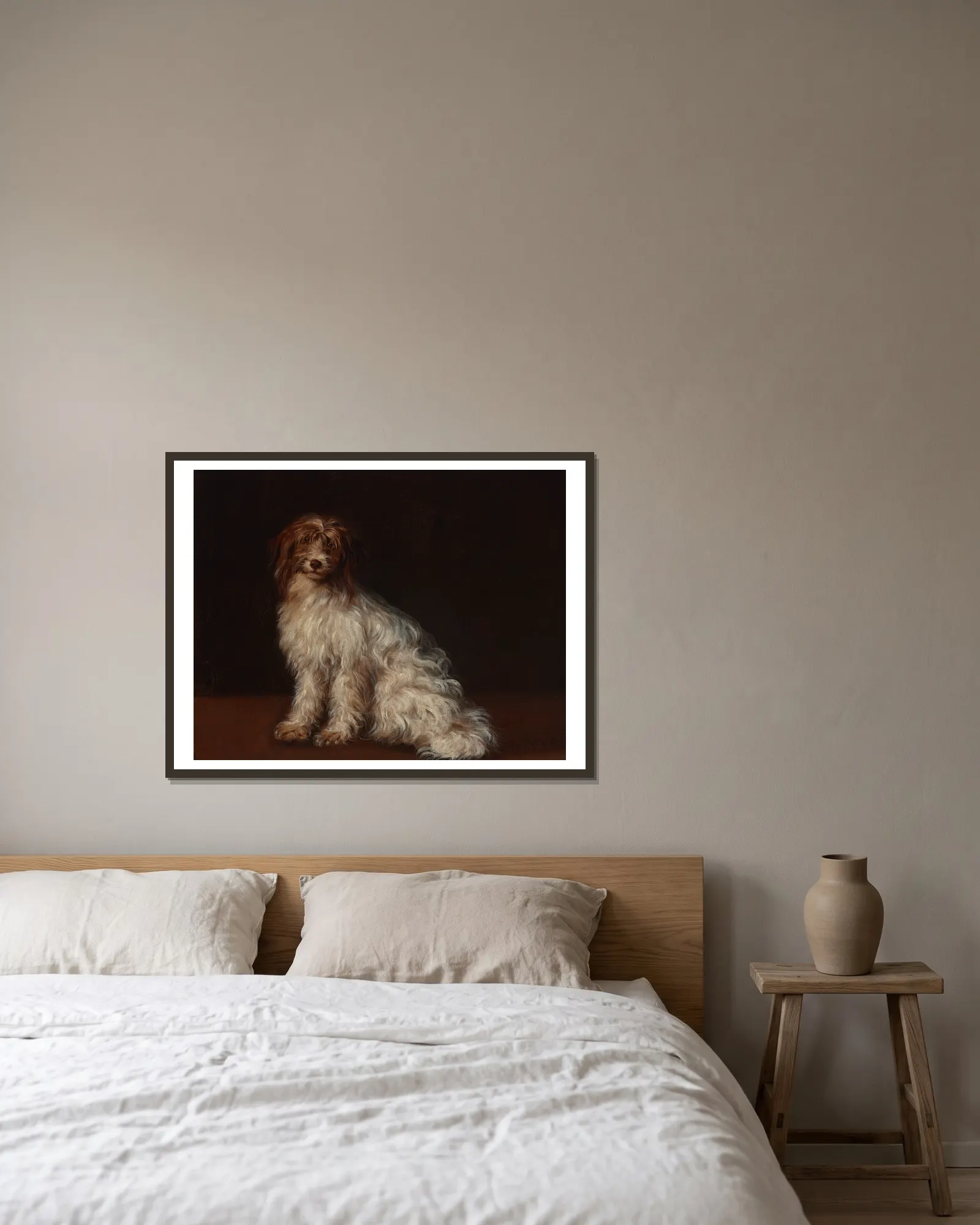 A long-haired terrier av Richard Cosway inramad på en vägg