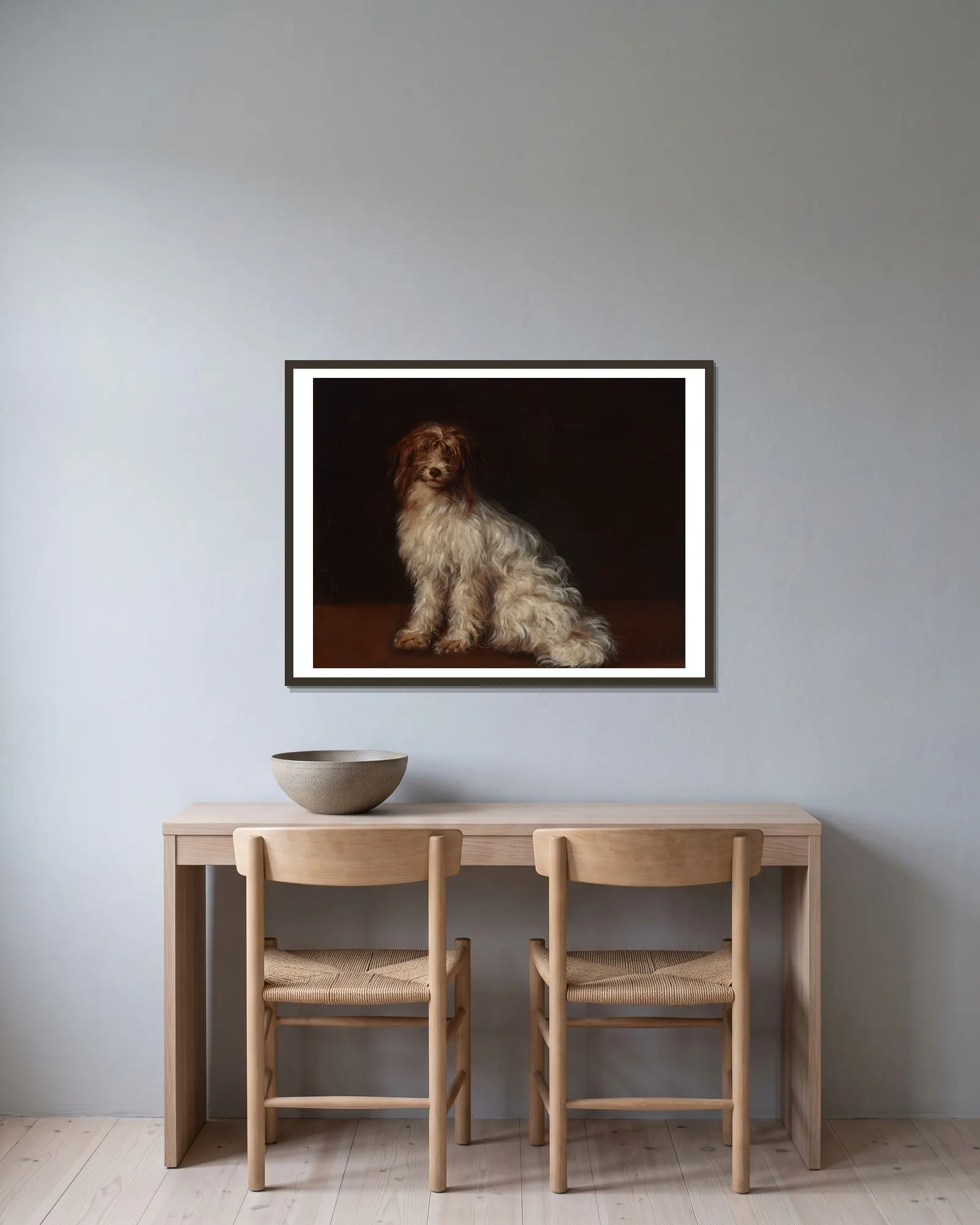 A long-haired terrier av Richard Cosway inramad på en vägg