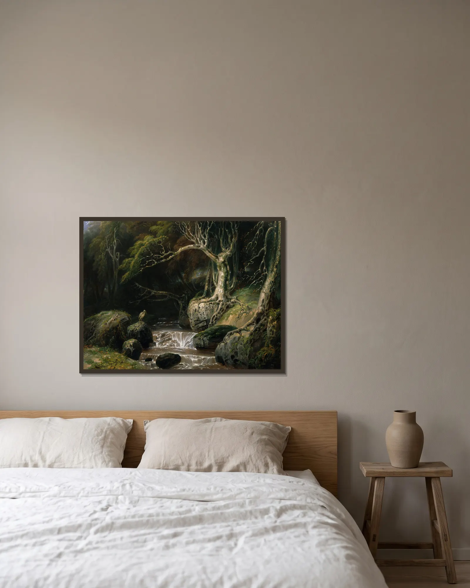 Landscape solitude av Richard Westall inramad på en vägg
