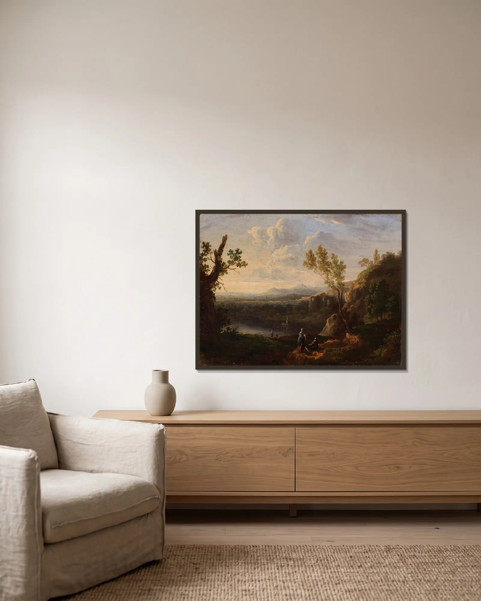 Small Landscape av Richard Wilson inramad på en vägg