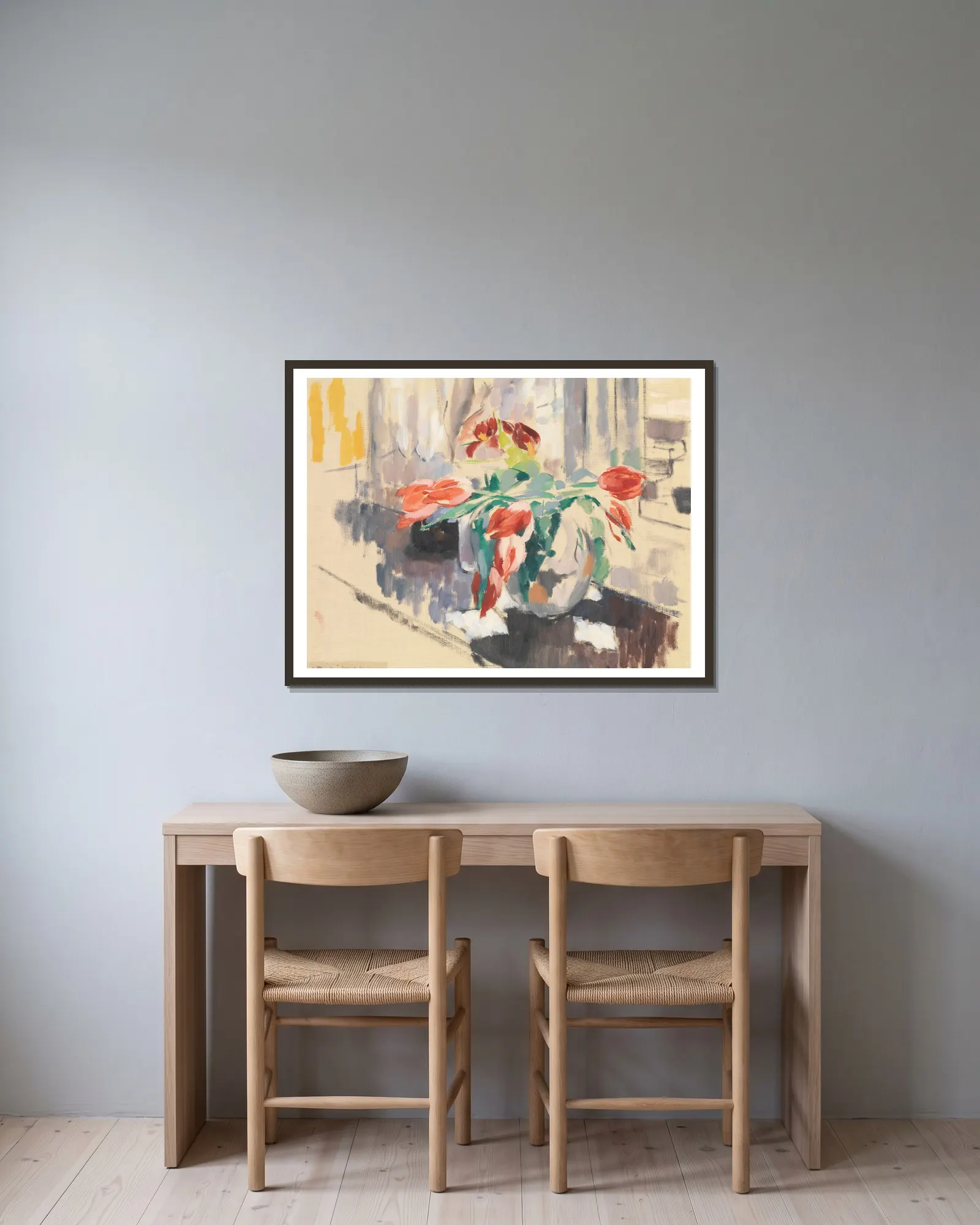 Tulips av Rik Wouters inramad på en vägg
