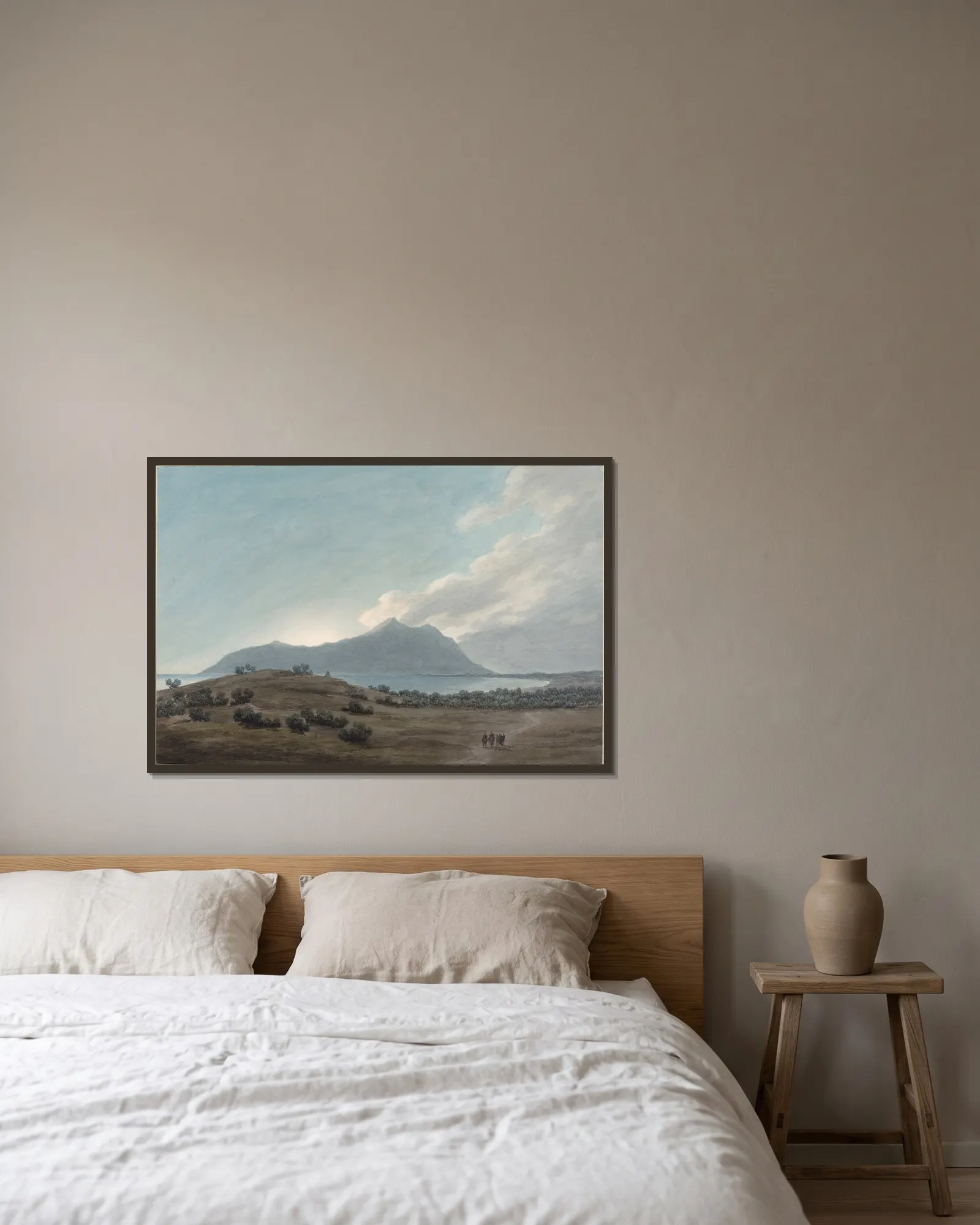 Monte Circeo at Sunset av John Robert Cozens inramad på en vägg