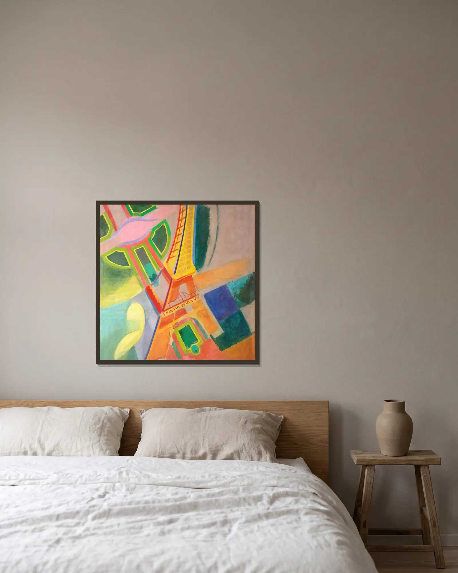 Eiffel Tower av Robert Delaunay inramad på en vägg