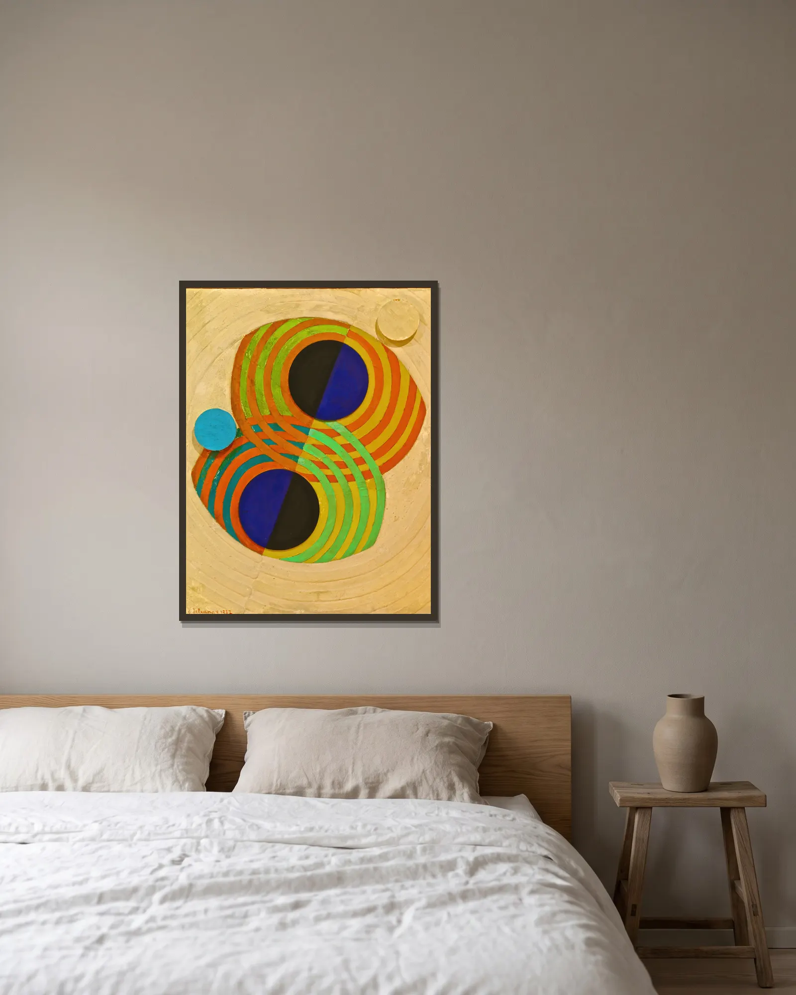 Relief; Rhythms av Robert Delaunay inramad på en vägg