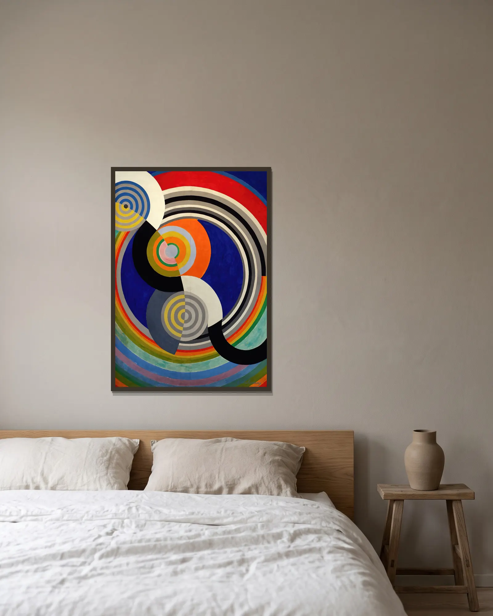 Rythme n°2 av Robert Delaunay inramad på en vägg