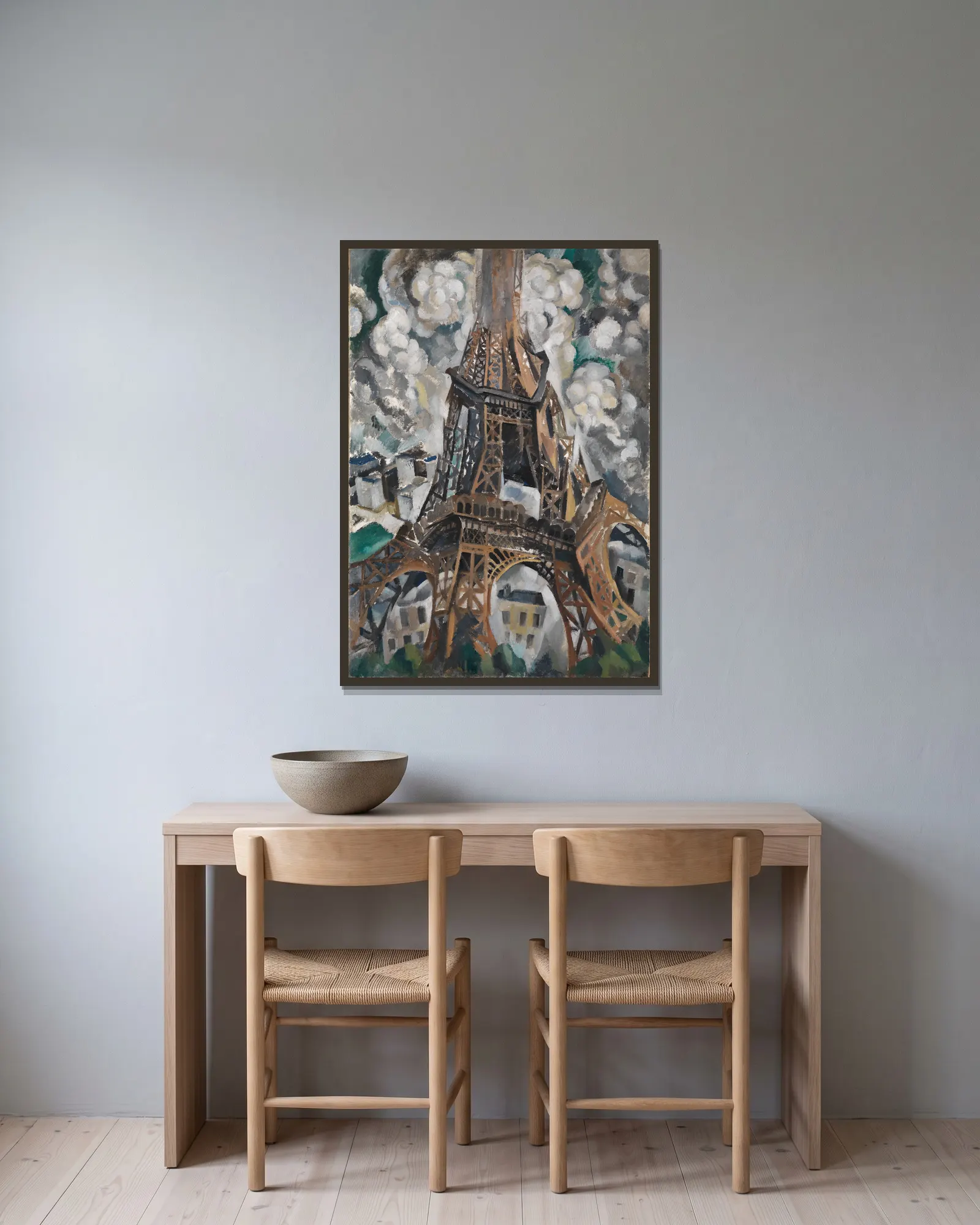 The Eiffel Tower av Robert Delaunay inramad på en vägg