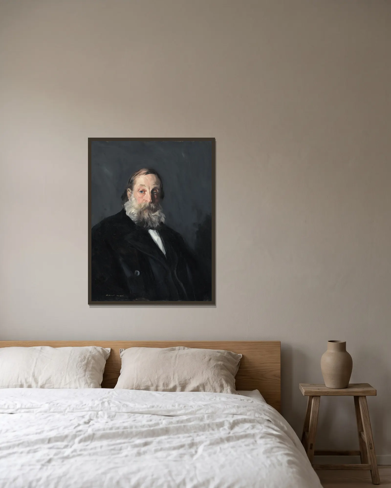 George Cotton Smith av Robert Henri inramad på en vägg